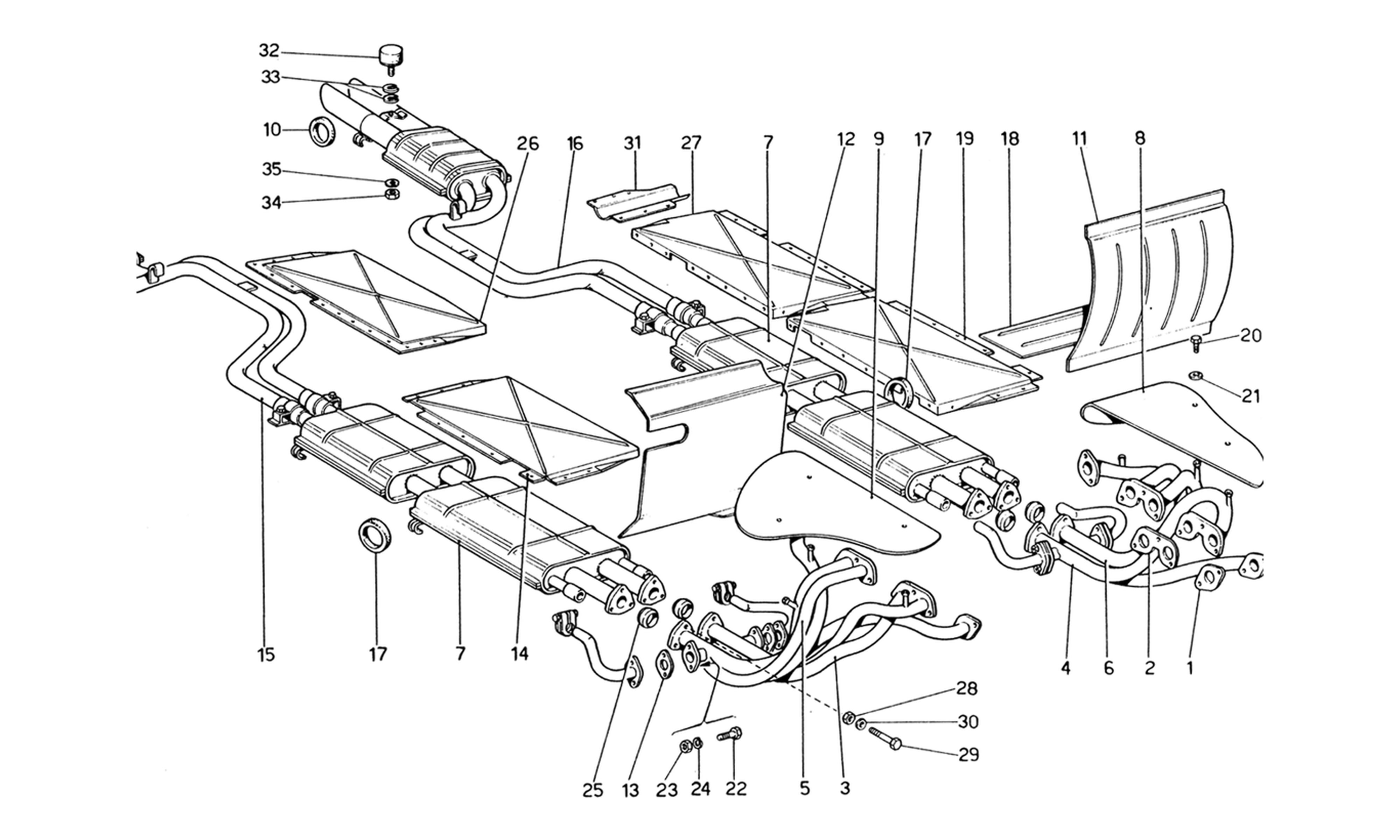 Schematic: Exhaust Manifold And Piping