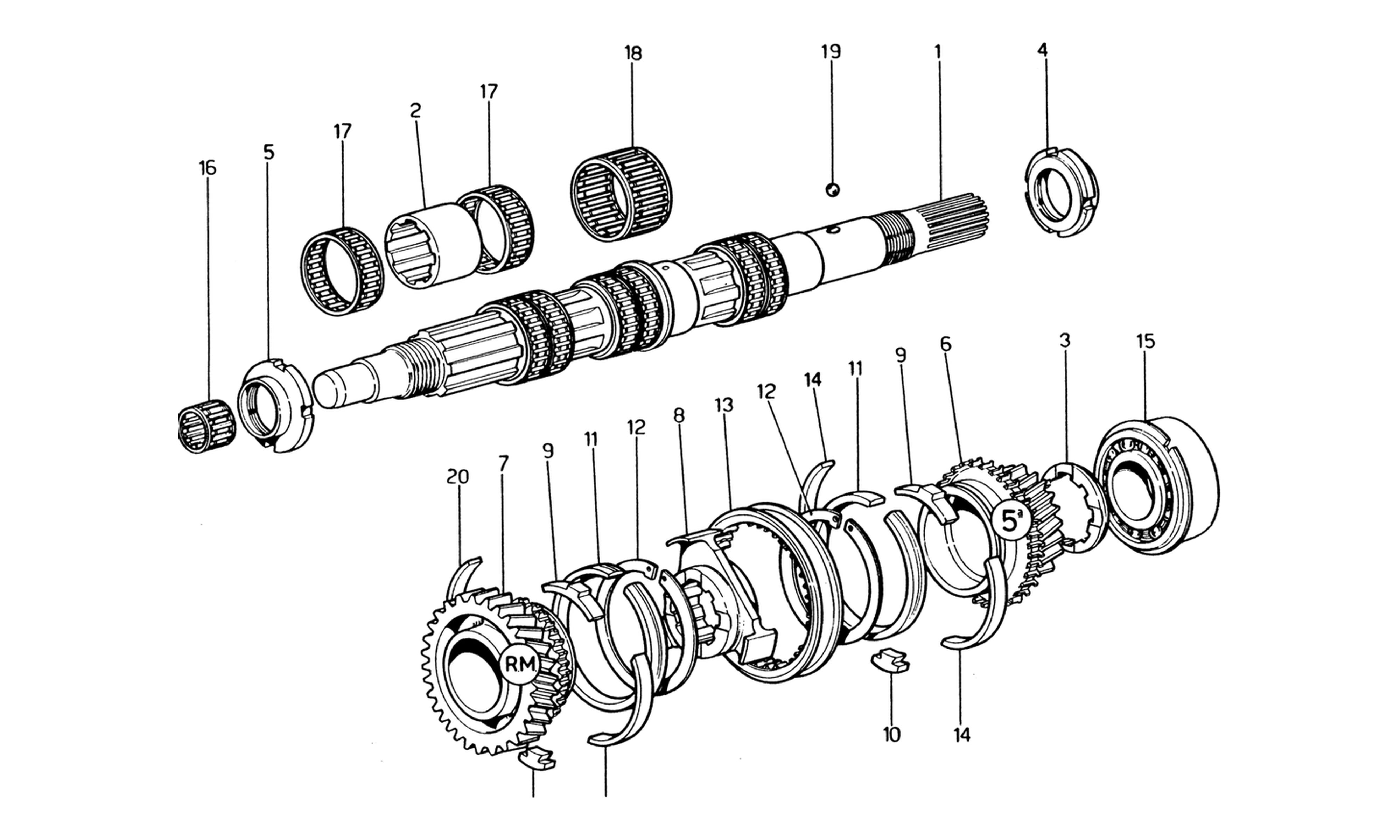 Schematic: Lay Shaft Gears (Rear End)