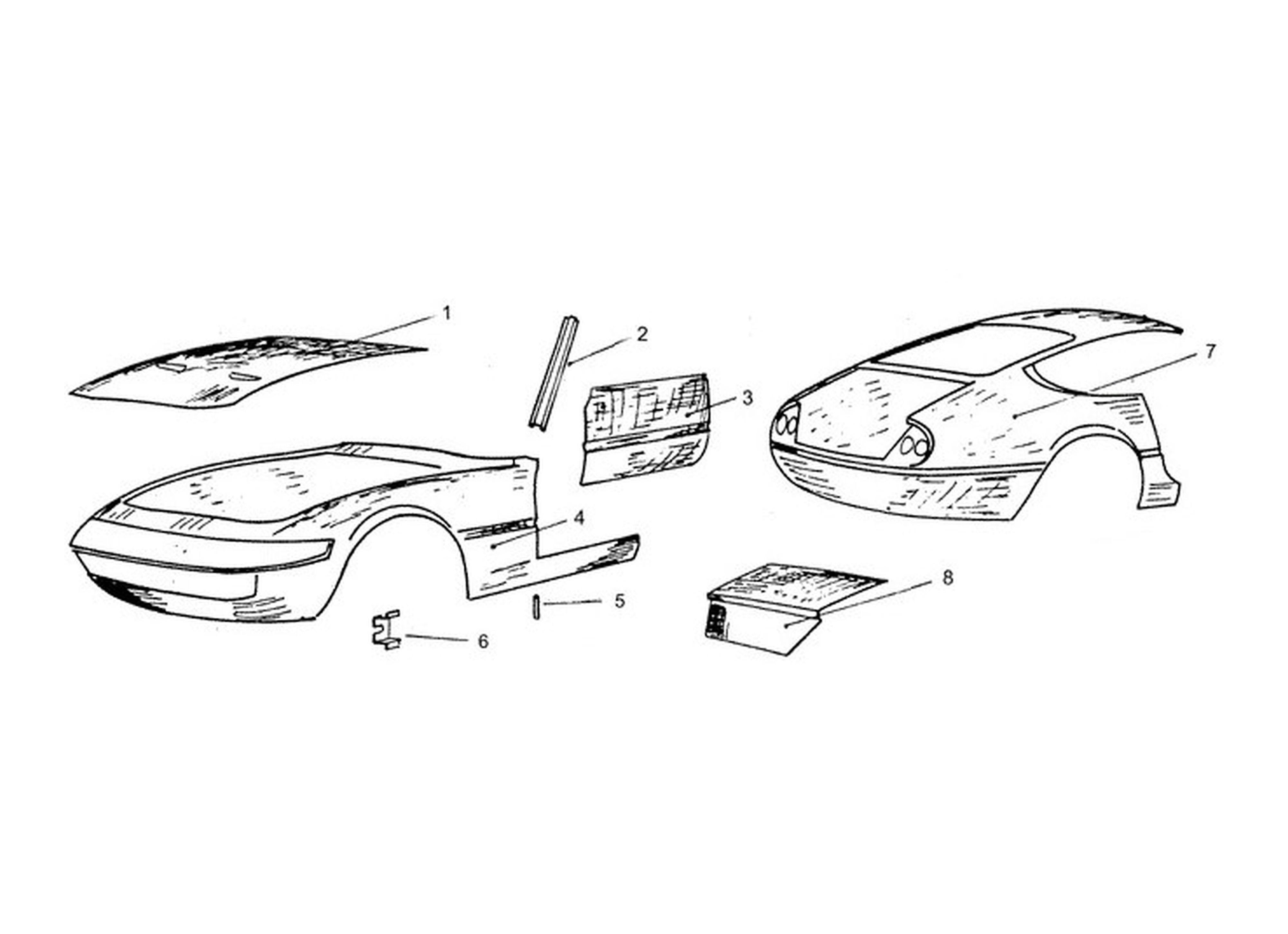 Schematic: Front & Rear Outer Body Panels
