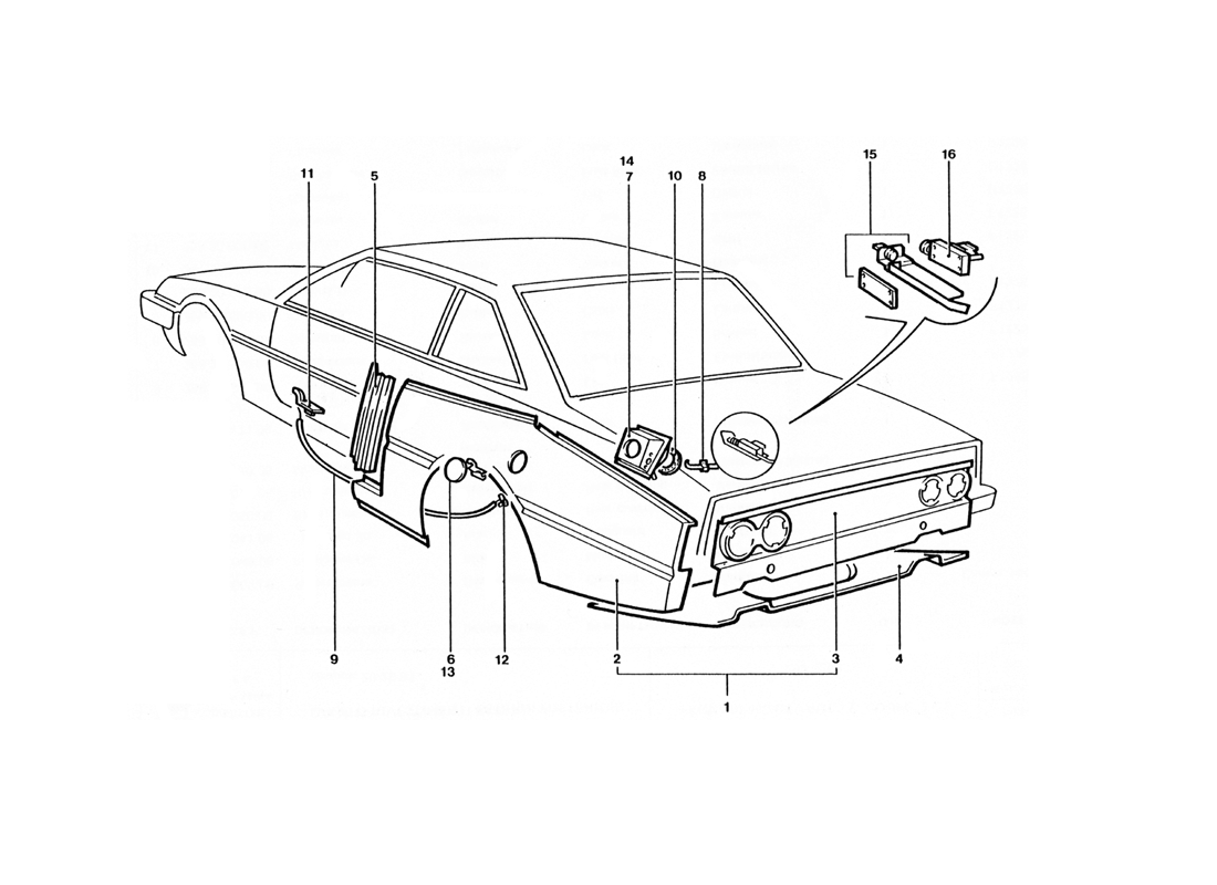 Schematic: Rear End Body Panels