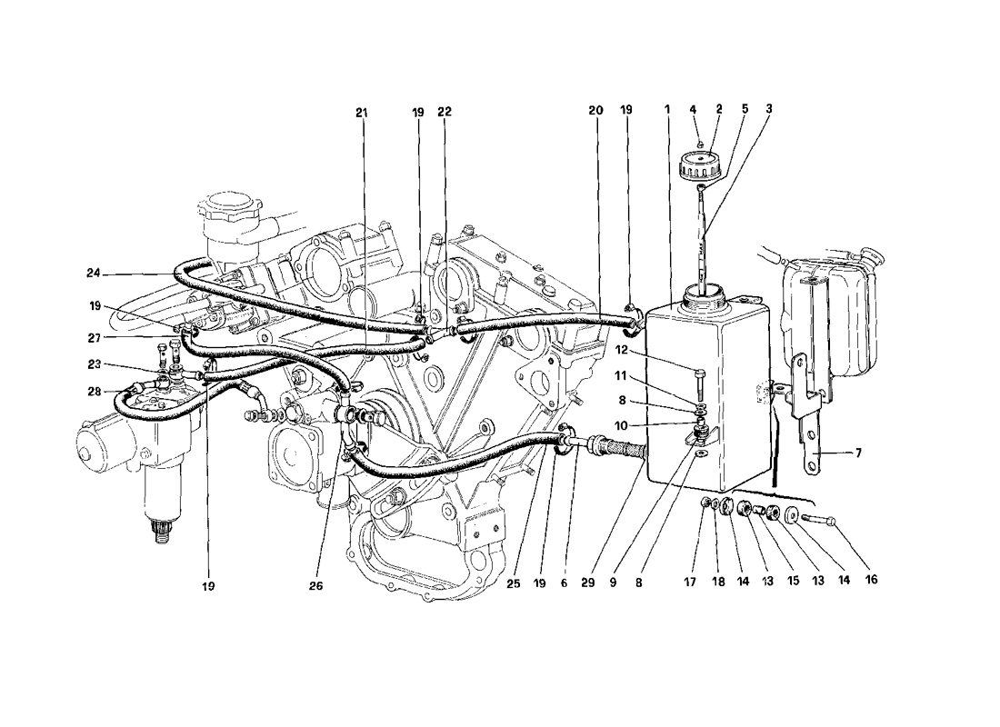 Schematic: Power Steering Oil Tank - Self Levelling Devices (For Rhd)