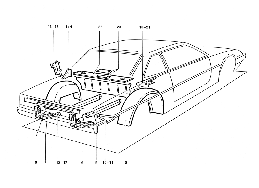 Schematic: Rear Body Sub-Panels