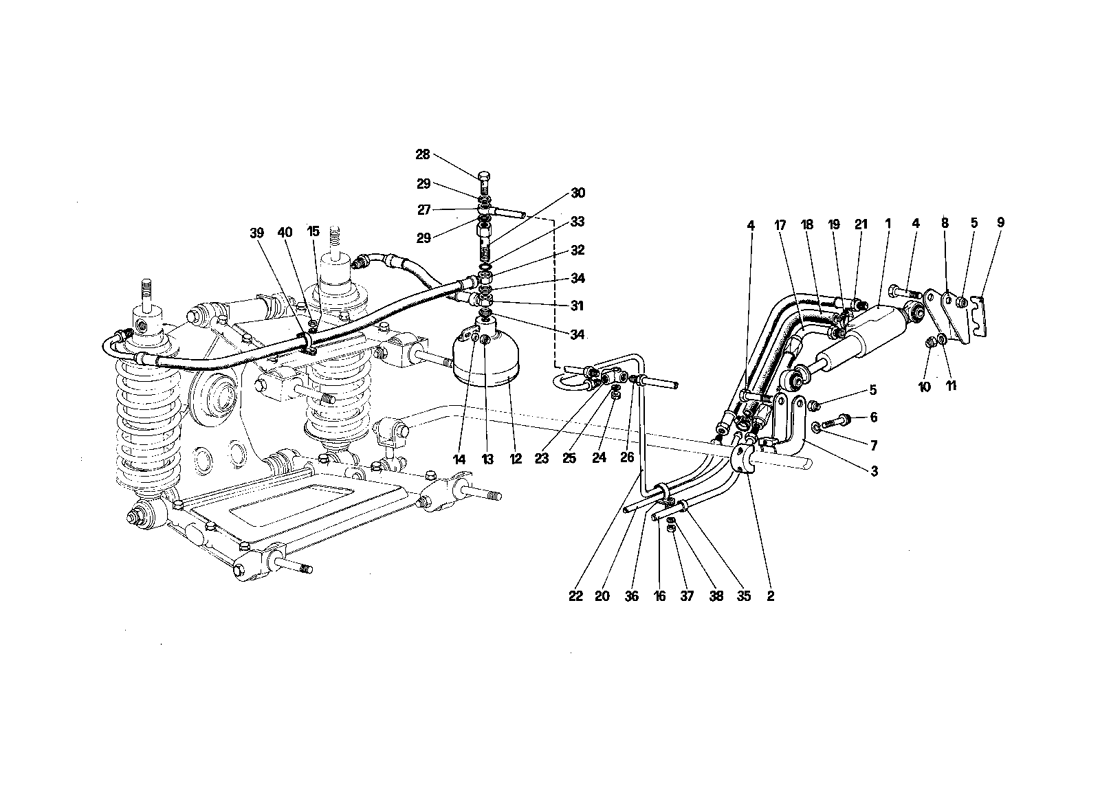 Schematic: Rear Suspension - Self - Levelling Valve And Oil Lines