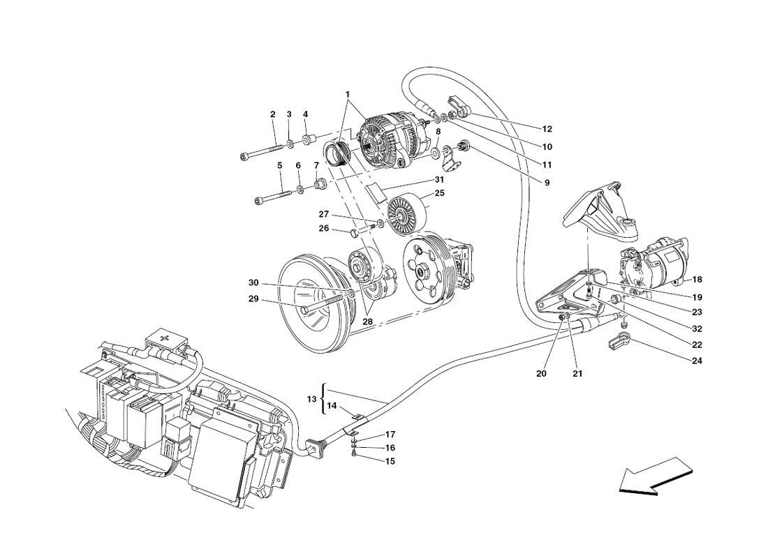 Schematic: Current Generator - Starter Motor