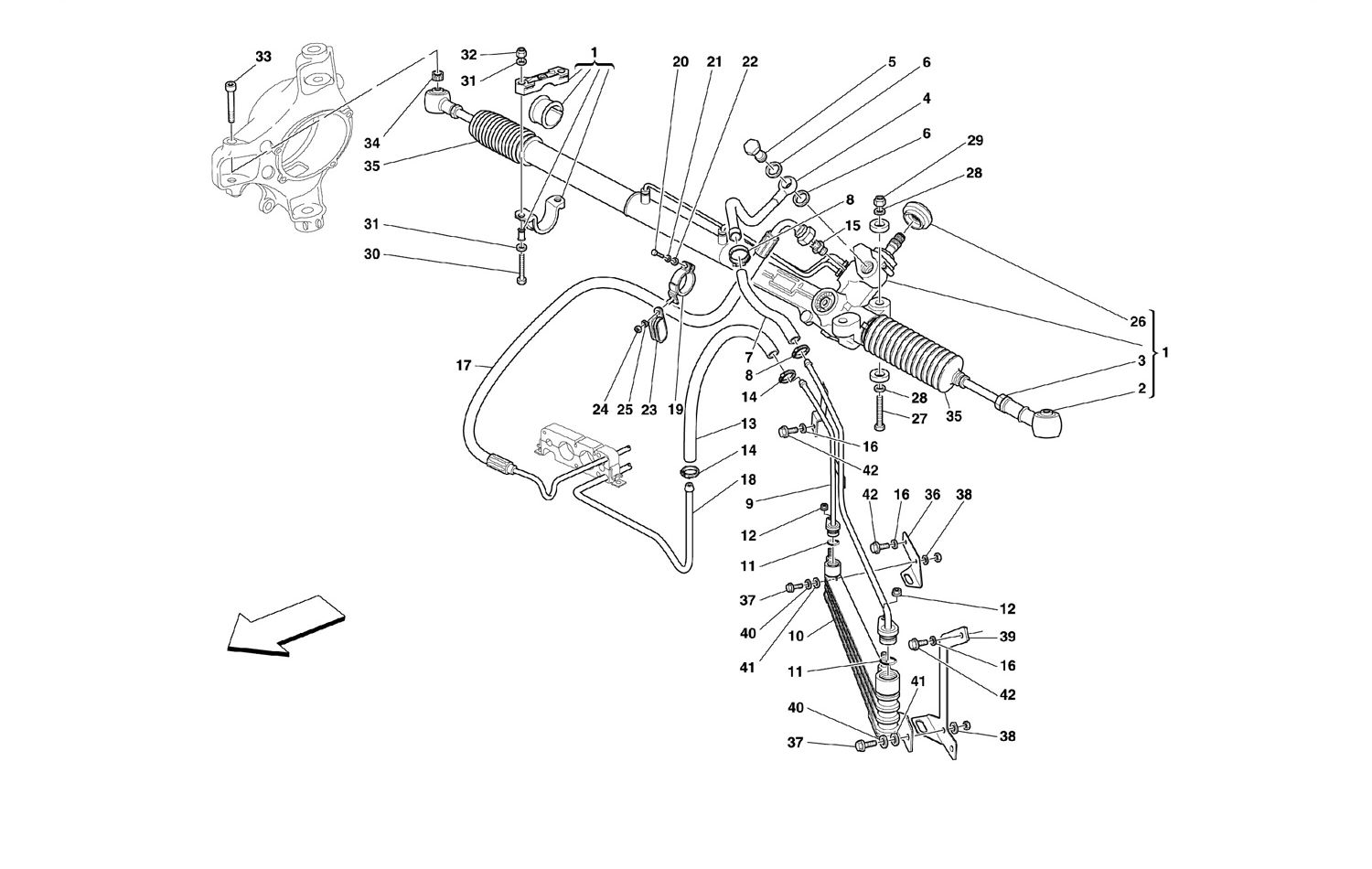 Schematic: Hydraulic Steering Box And Serpentine