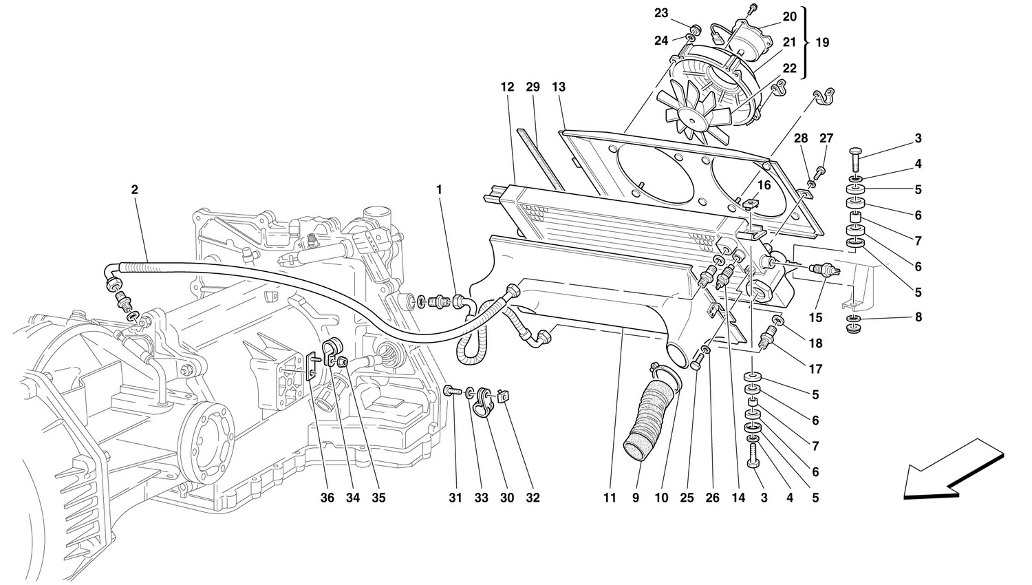 Schematic: Gearbox Cooling Radiator -Valid For 456 Gta