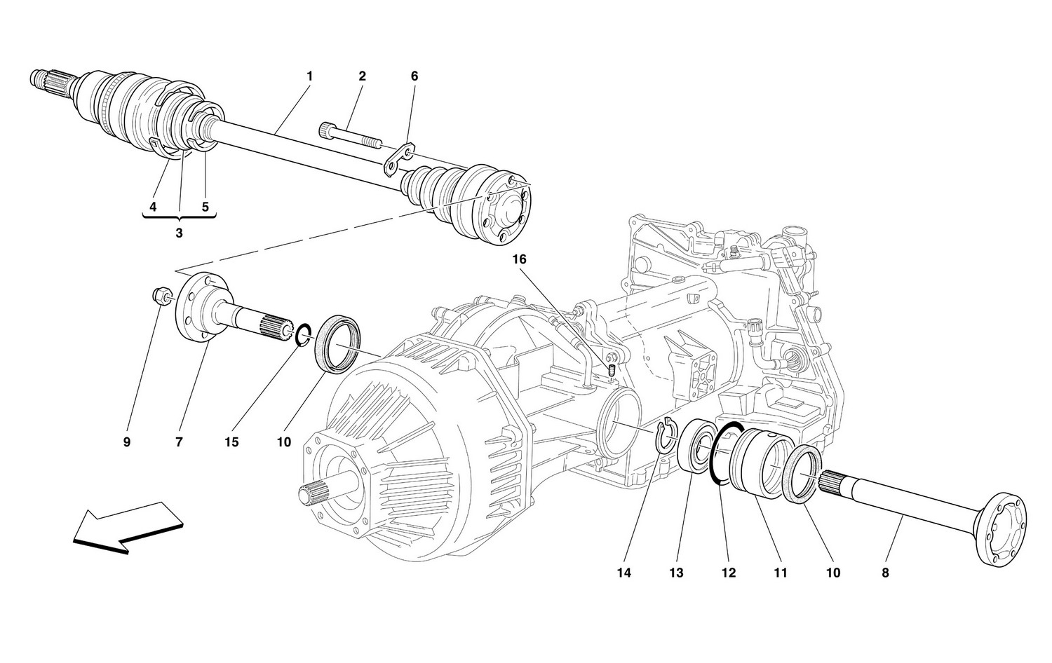 Schematic: Flanges And Axle Shaft -Valid For 456M Gta
