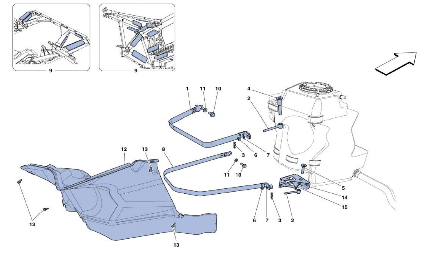 Schematic: Fuel Tanks Fixing And Protection