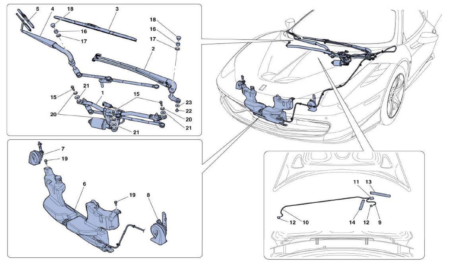 Schematic: Windshield - Wipers And Horns