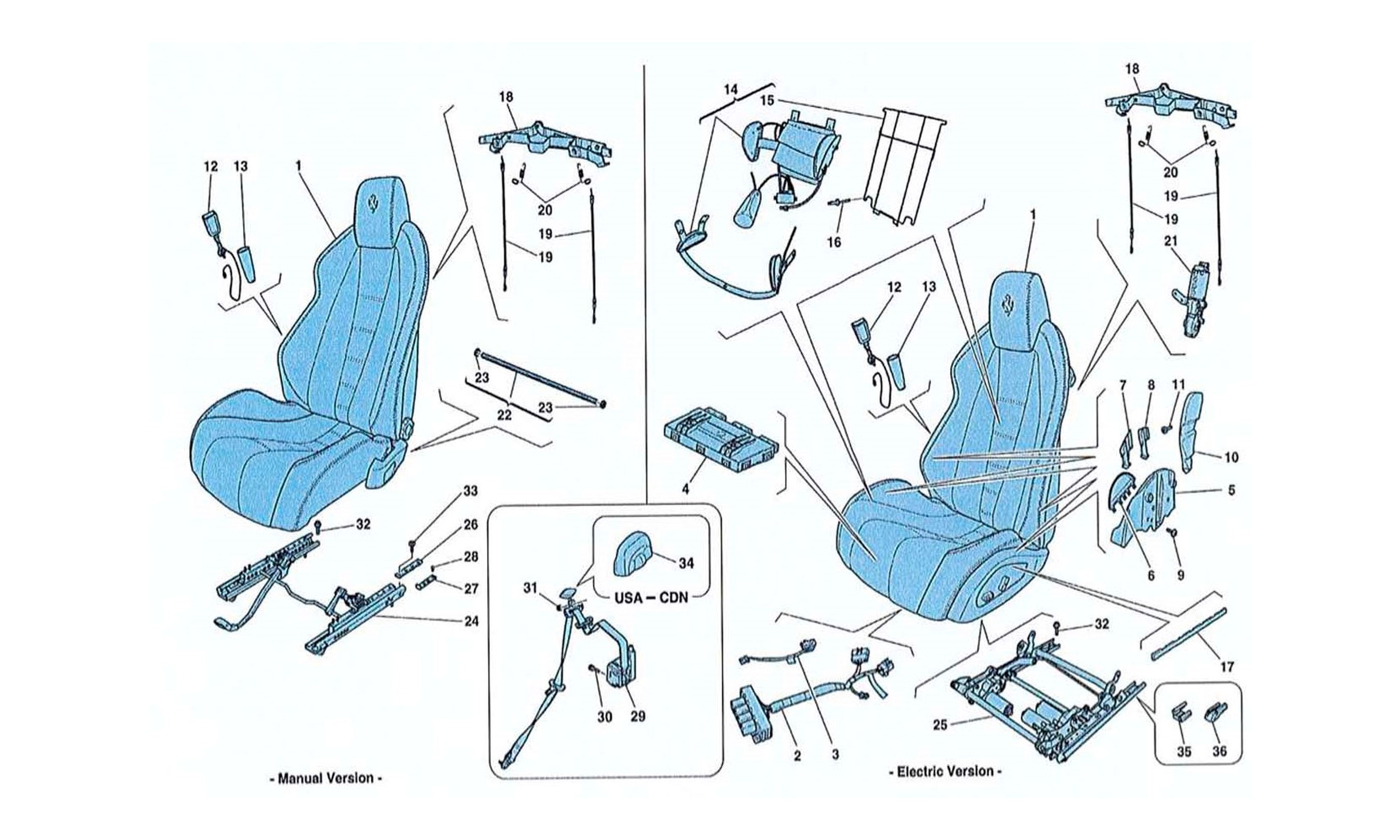 Schematic: Seats Seat Belts Guides And Adjustment