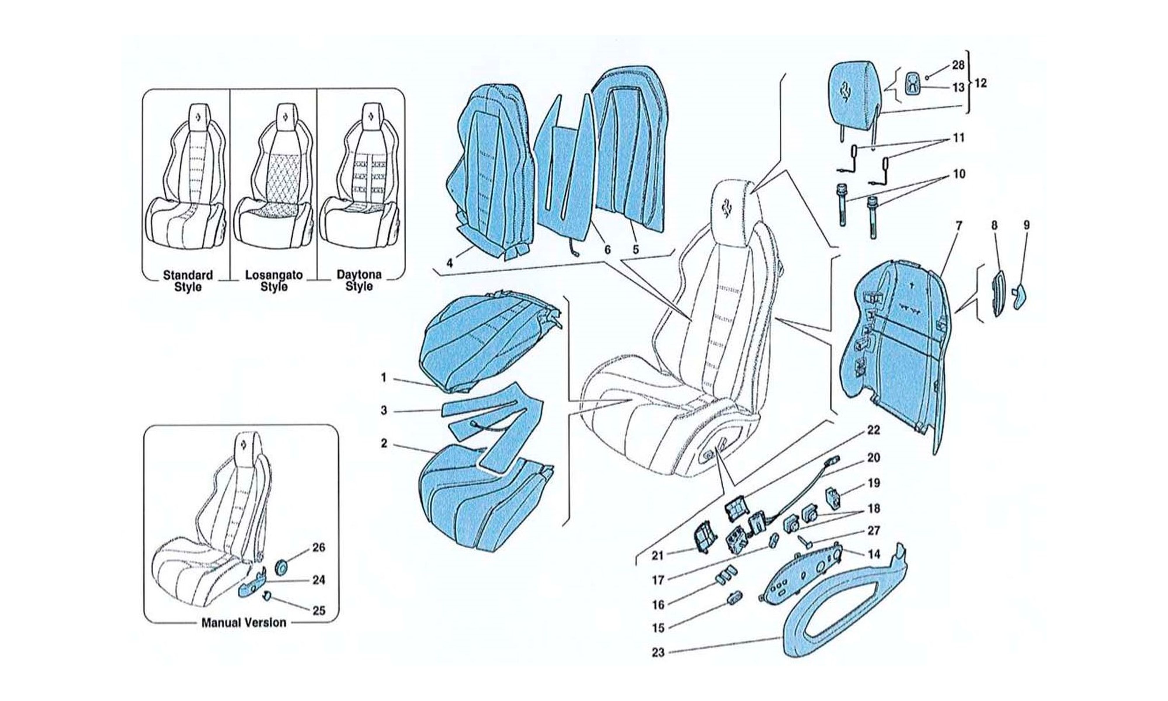 Schematic: Seats Upholstery And Accessories