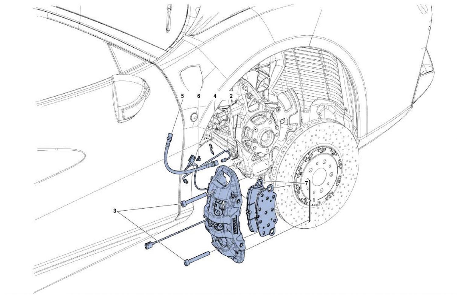 Schematic: Front Brake Calipers