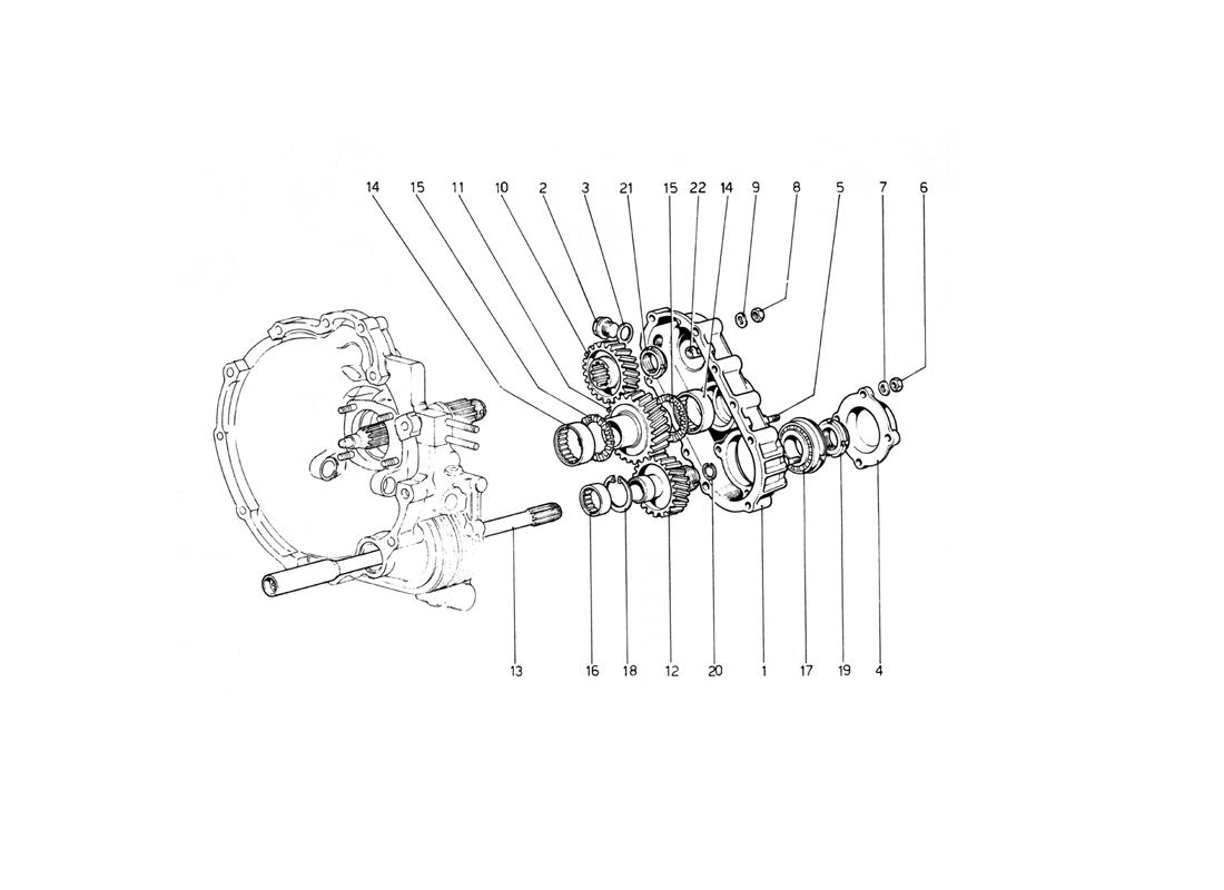Schematic: Transmission Drop Gears