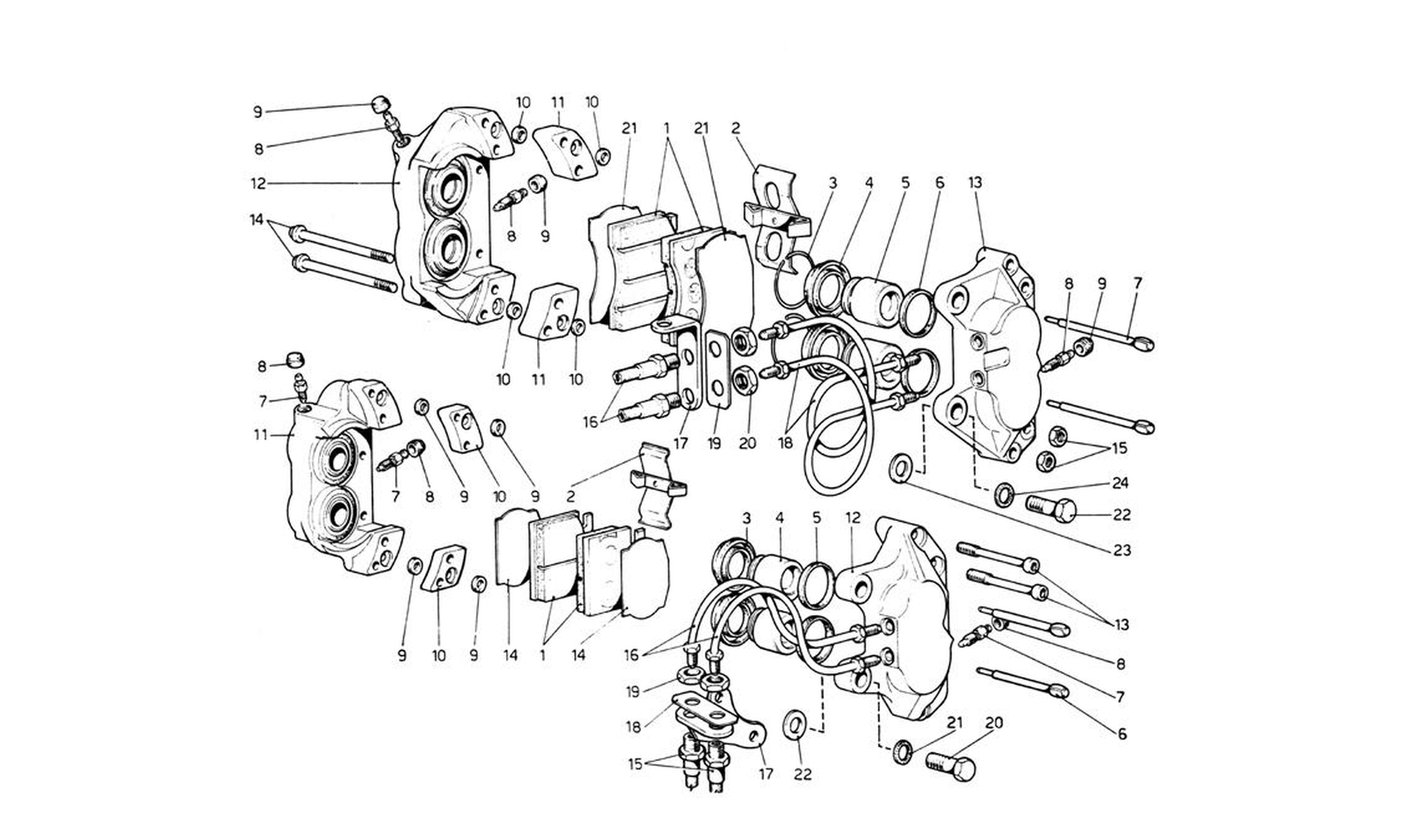 Schematic: Brake Calipers For Front And Rear