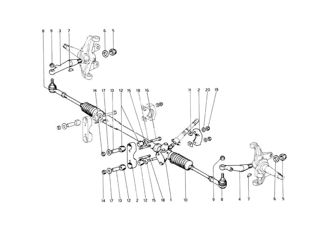 Schematic: Steering Rack And Linkage