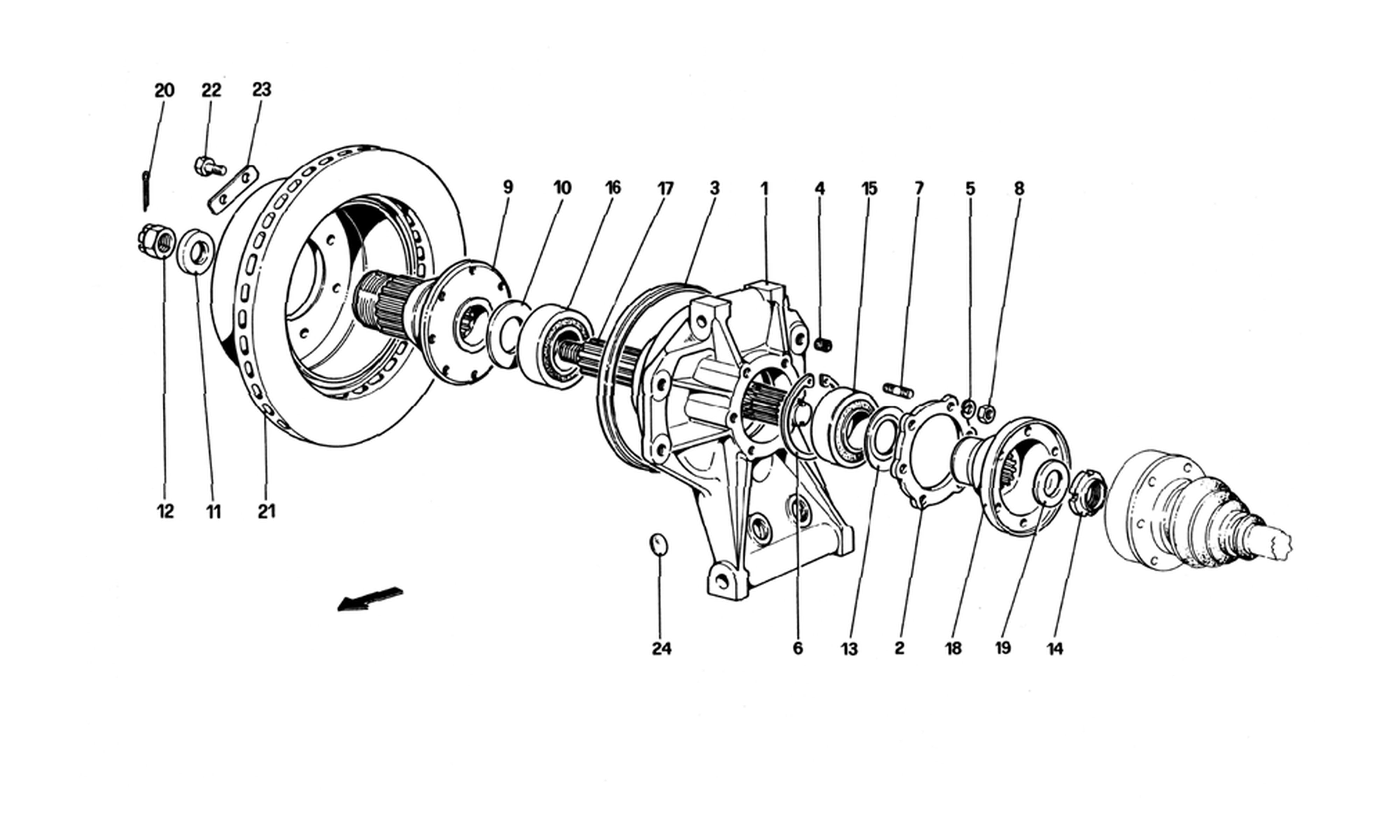Schematic: Rear Suspension - Hub And Brake Disc
