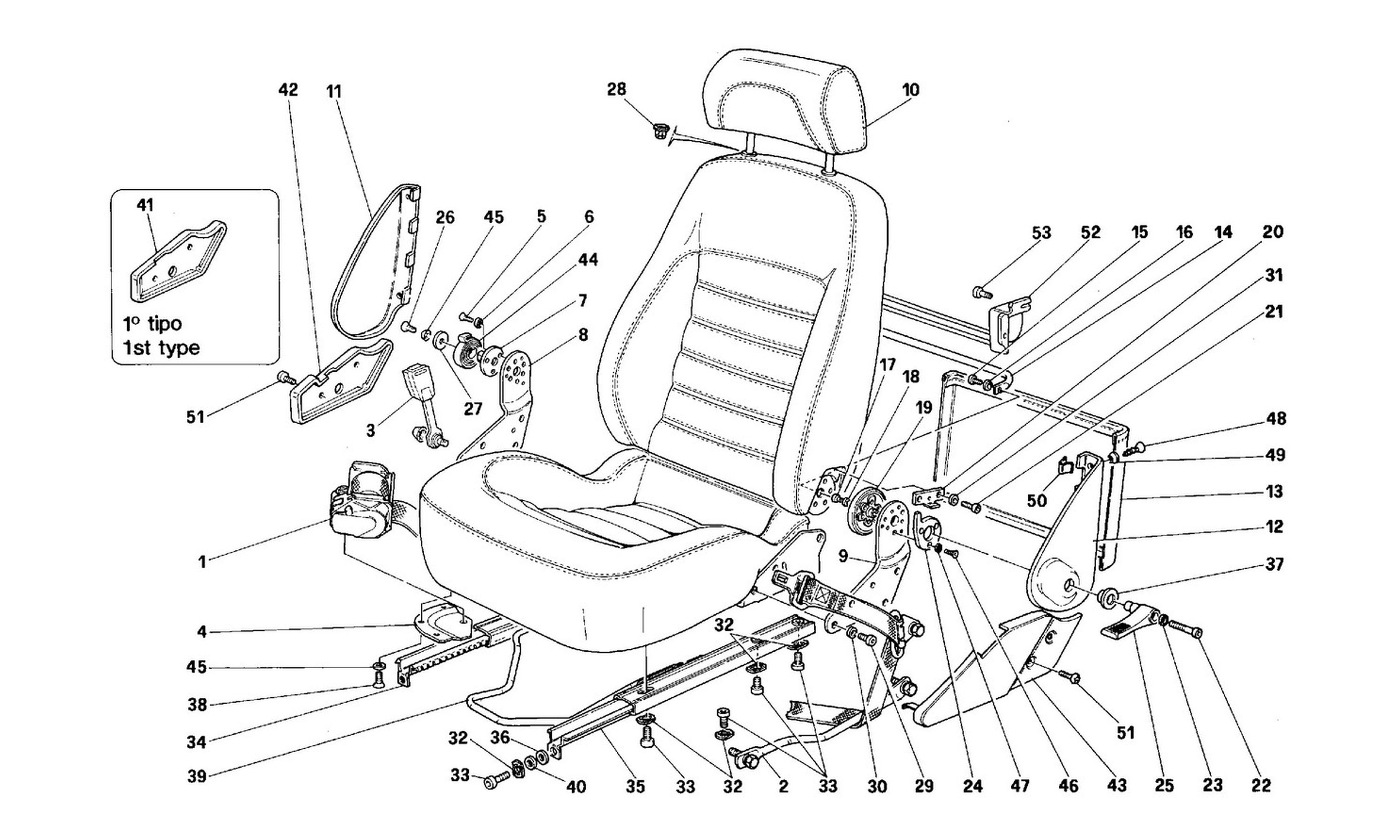 Schematic: Seats And Safety Belts -Valid For Usa-