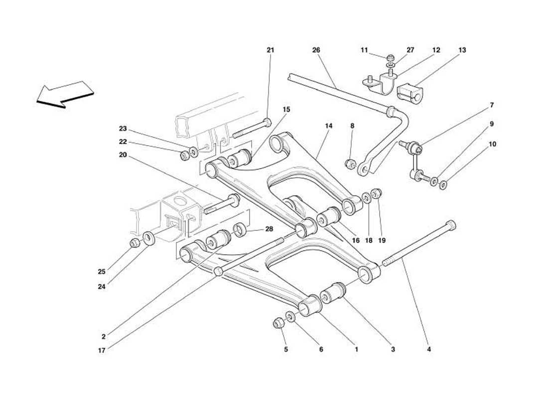 Schematic: Rear Suspension - Wishbones And Stabilizer Bar