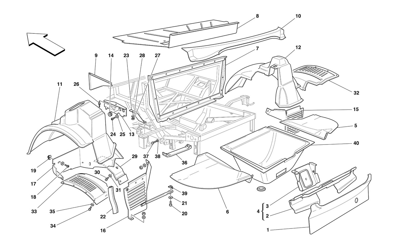 Schematic: Rear Structures And Components