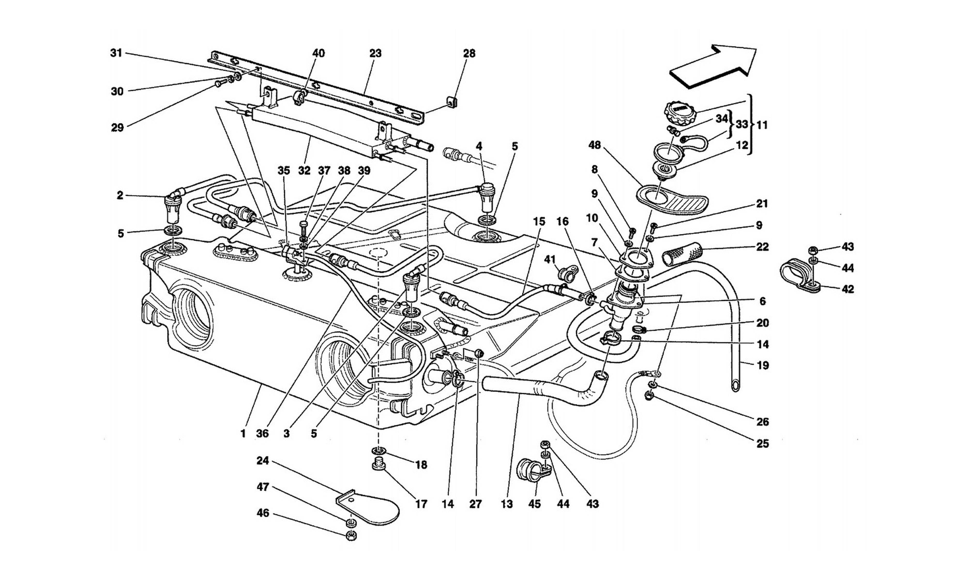 Schematic: Fuel Tank - Union And Piping -Valid For Usa And Cdn