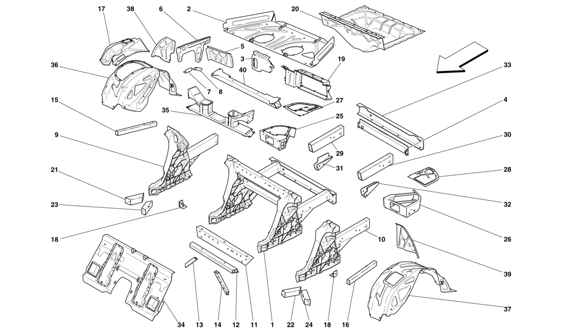 Schematic: Structures And Elements, Rear Of Vehicle