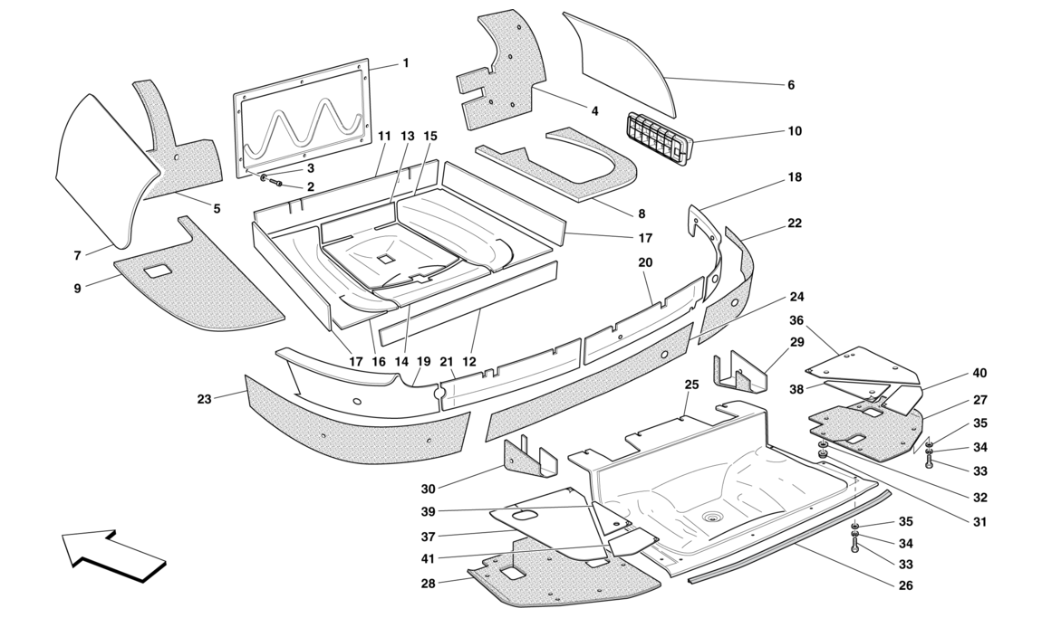 Schematic: Luggage Compartment Insulation