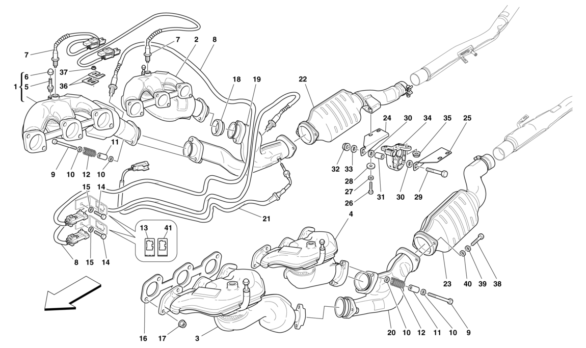Schematic: Front Exhaust System