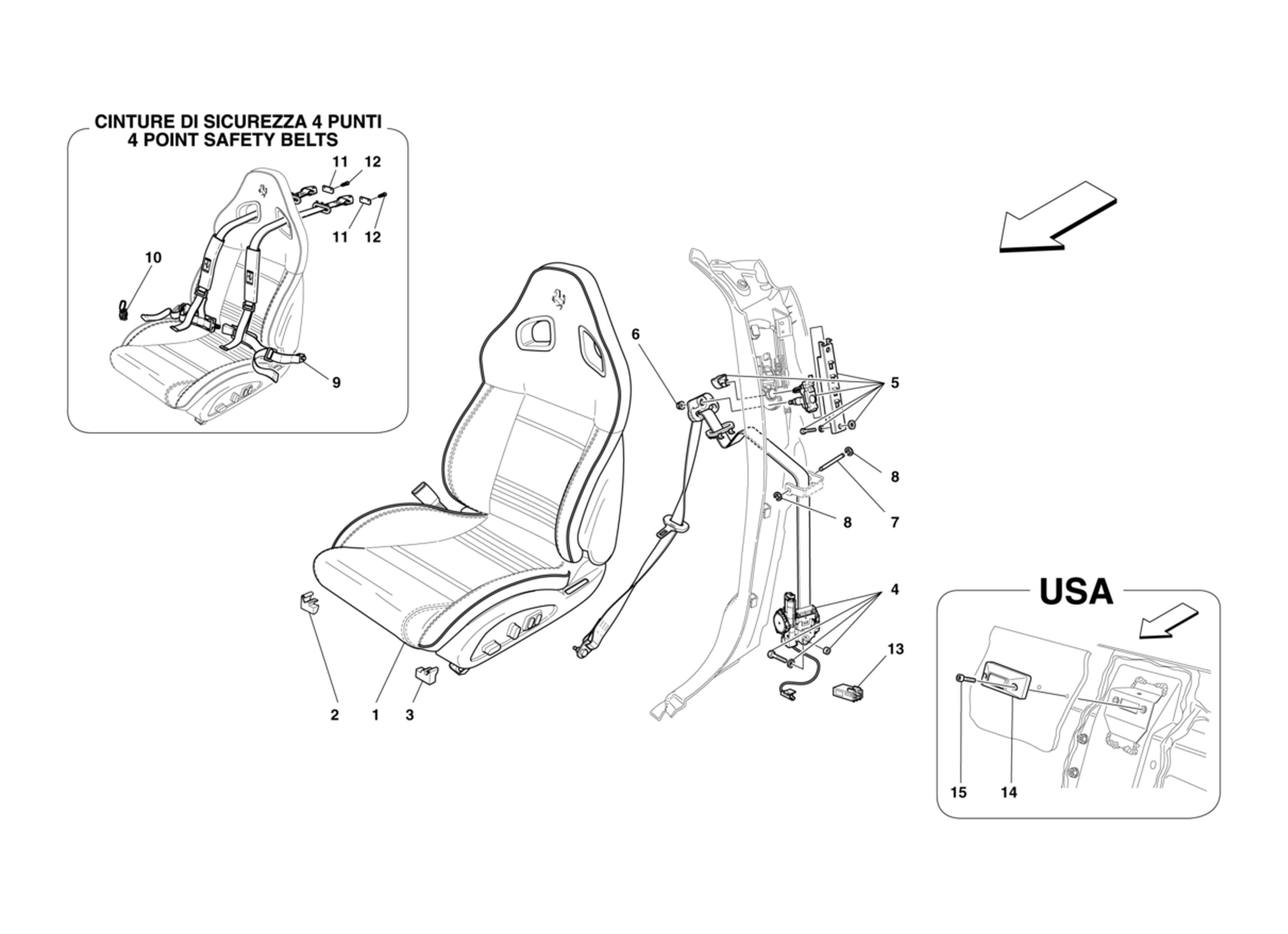 Schematic: Complete Front Seat And Seatbelts