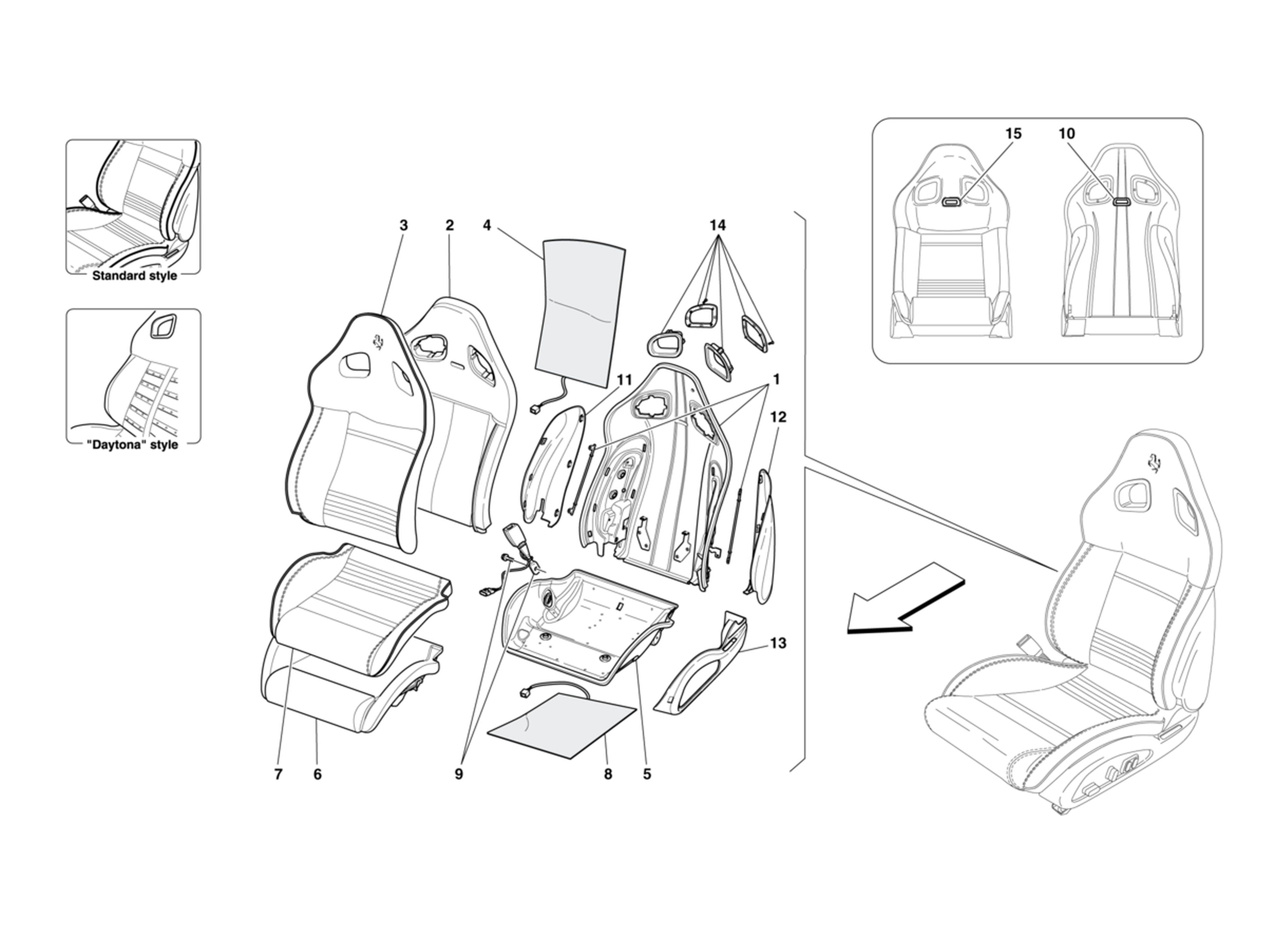 Schematic: Front Seat Trim And Internal Components