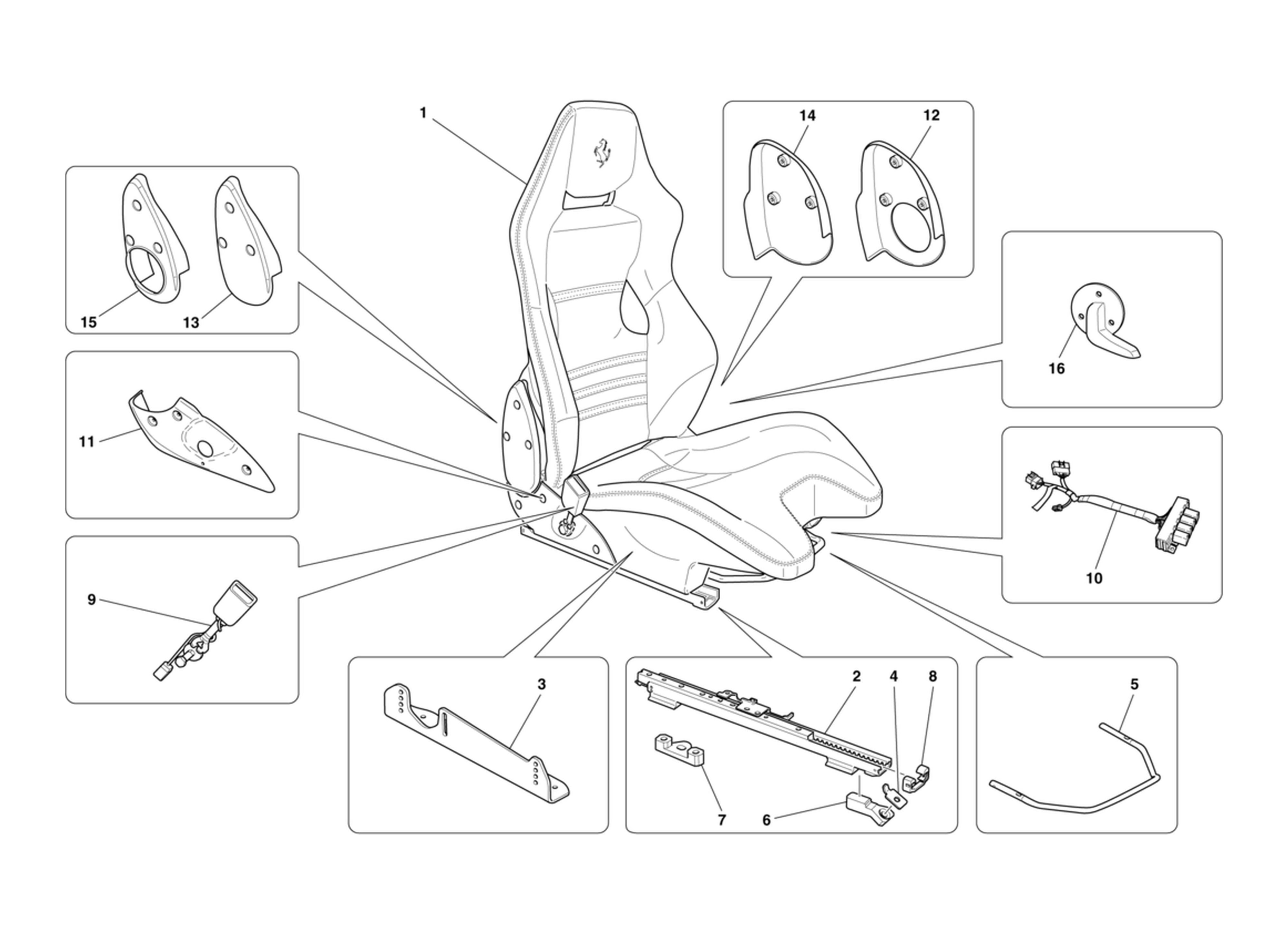 Schematic: Front Racing Seat Rails And Mechanism