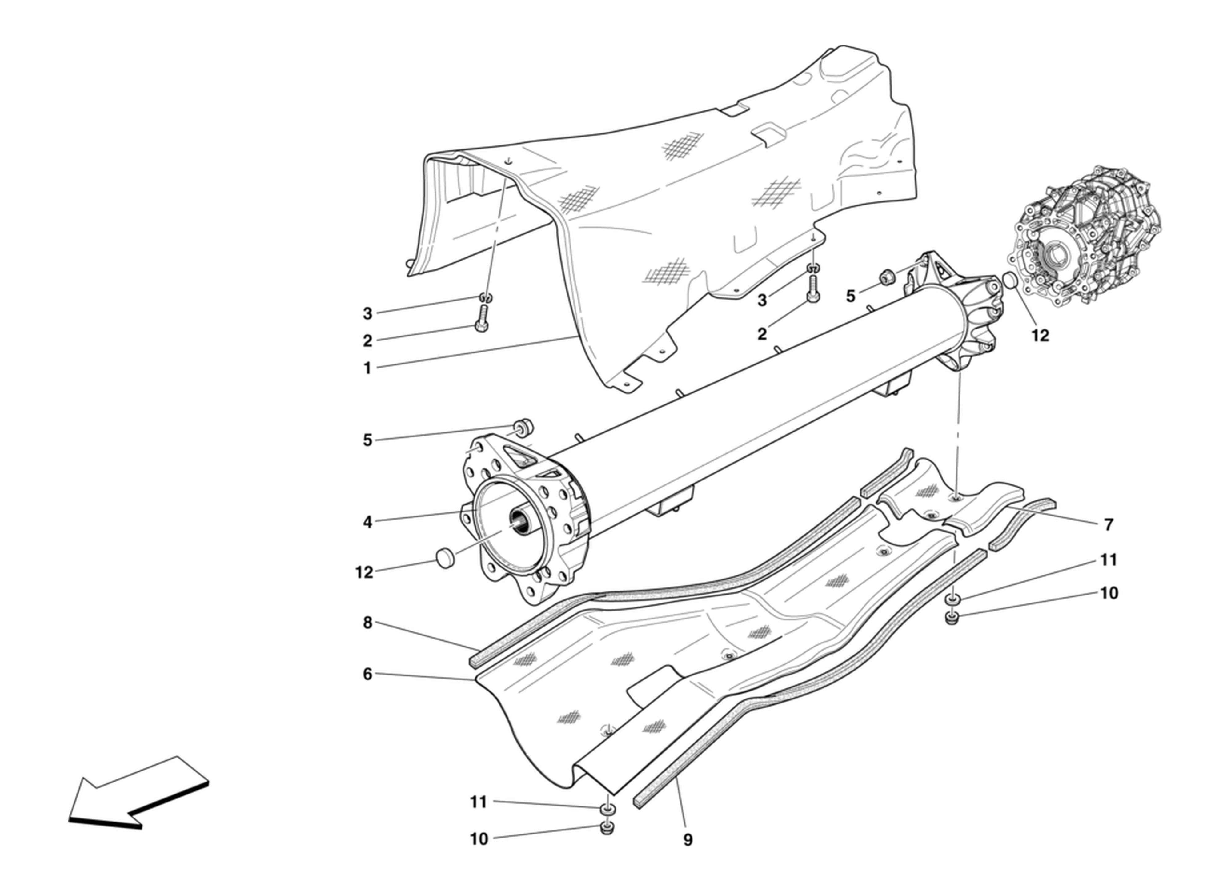 Schematic: Engine-Gearbox Connector Pipe And Insulation