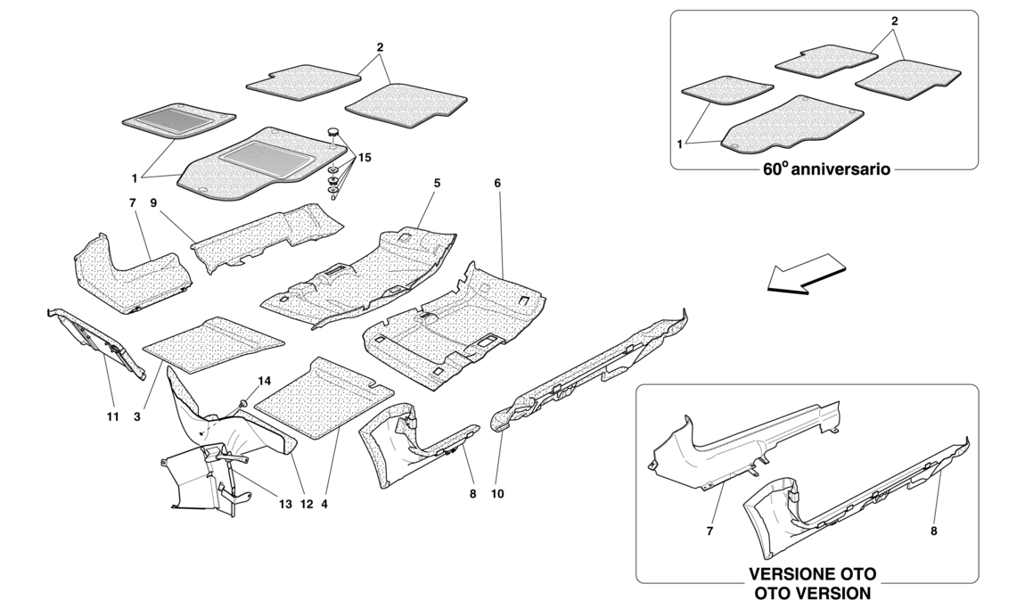 Schematic: Passenger Compartment Upholstery And Carpets