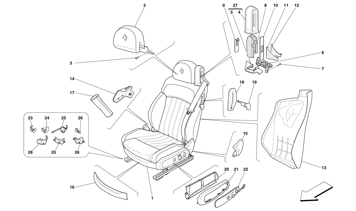 Schematic: Electric Front Seat - Trim And Accessories