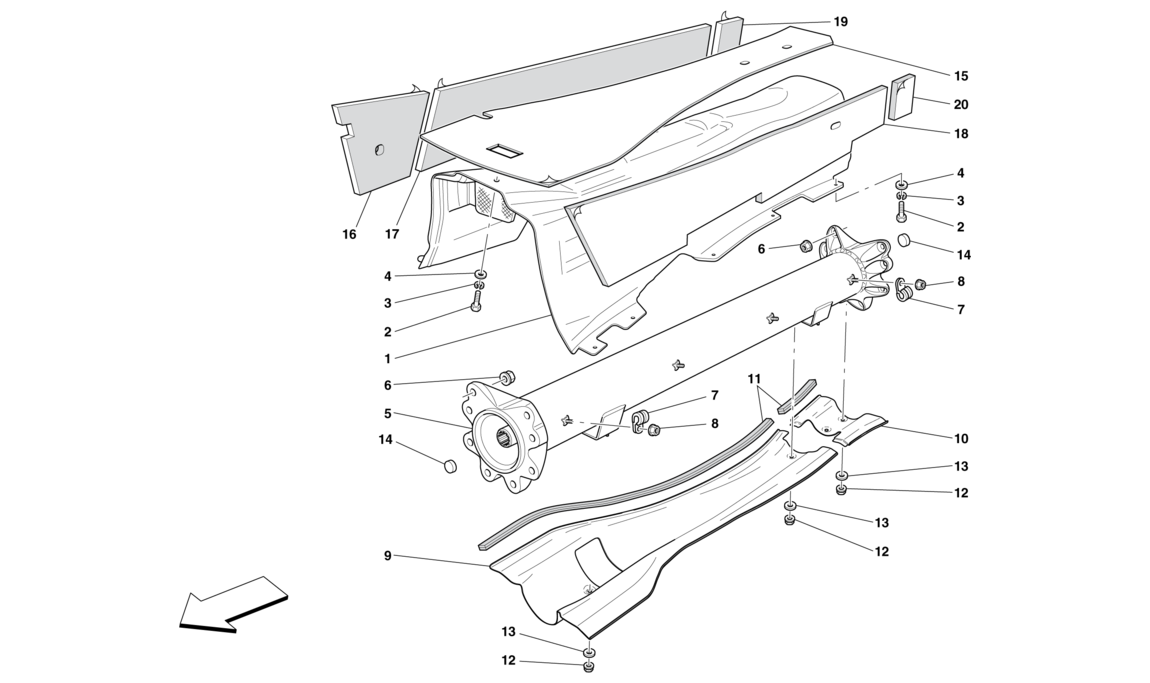Schematic: Engine/Gearbox Connecting Tube And Insulation