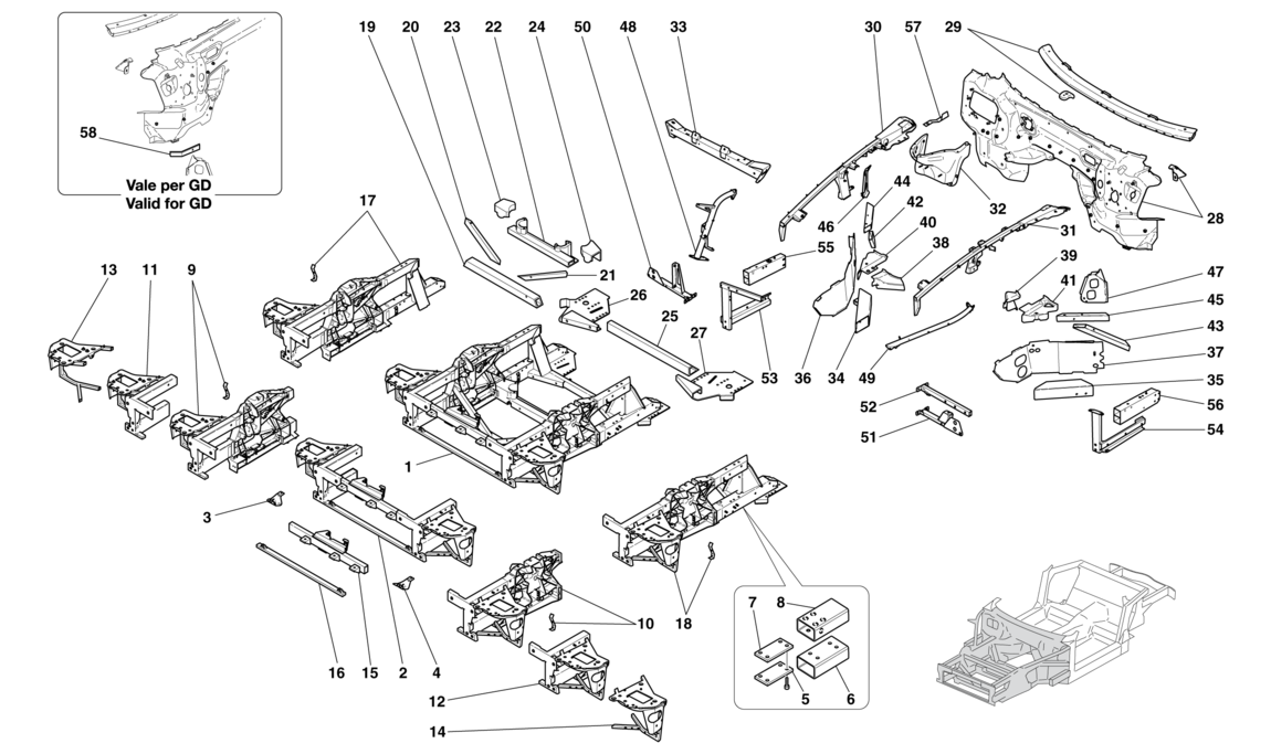 Schematic: Structures And Elements Front Of Vehicle