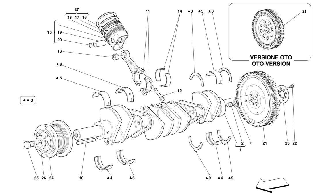Schematic: Crankshaft Connecting Rods And Pistons