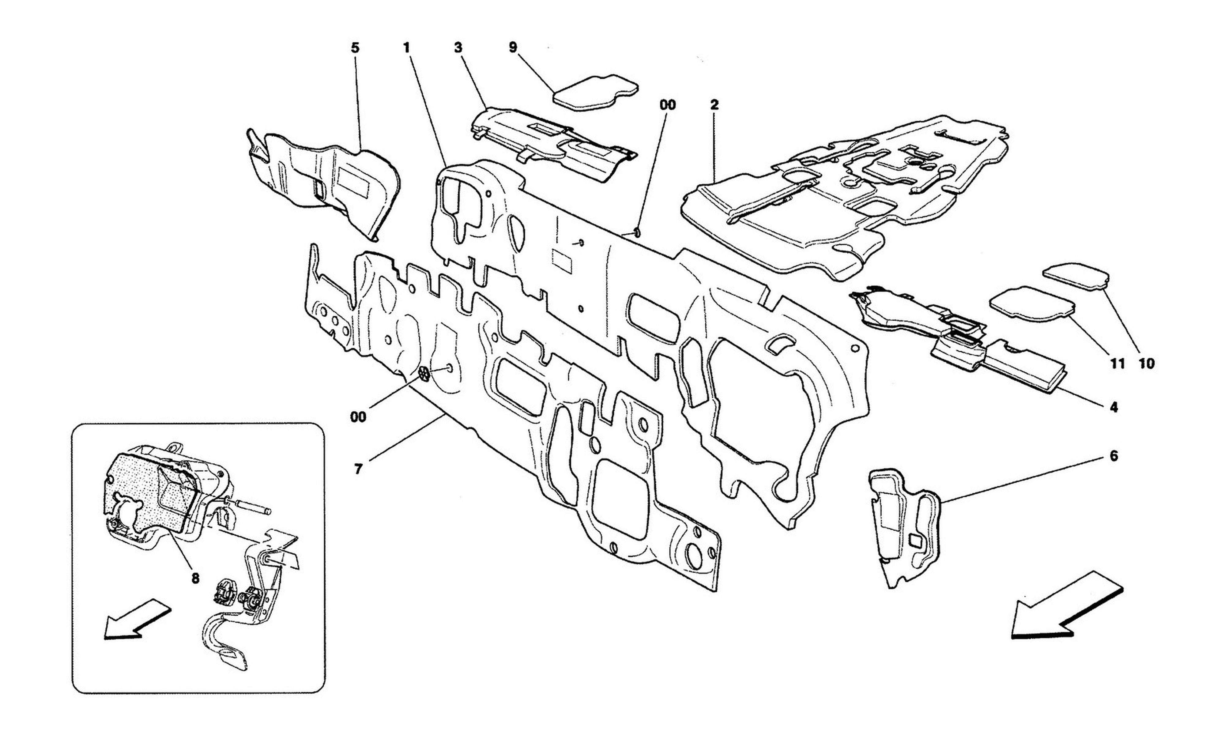 Schematic: Sound-Proofing Panels Inside The Vehicle