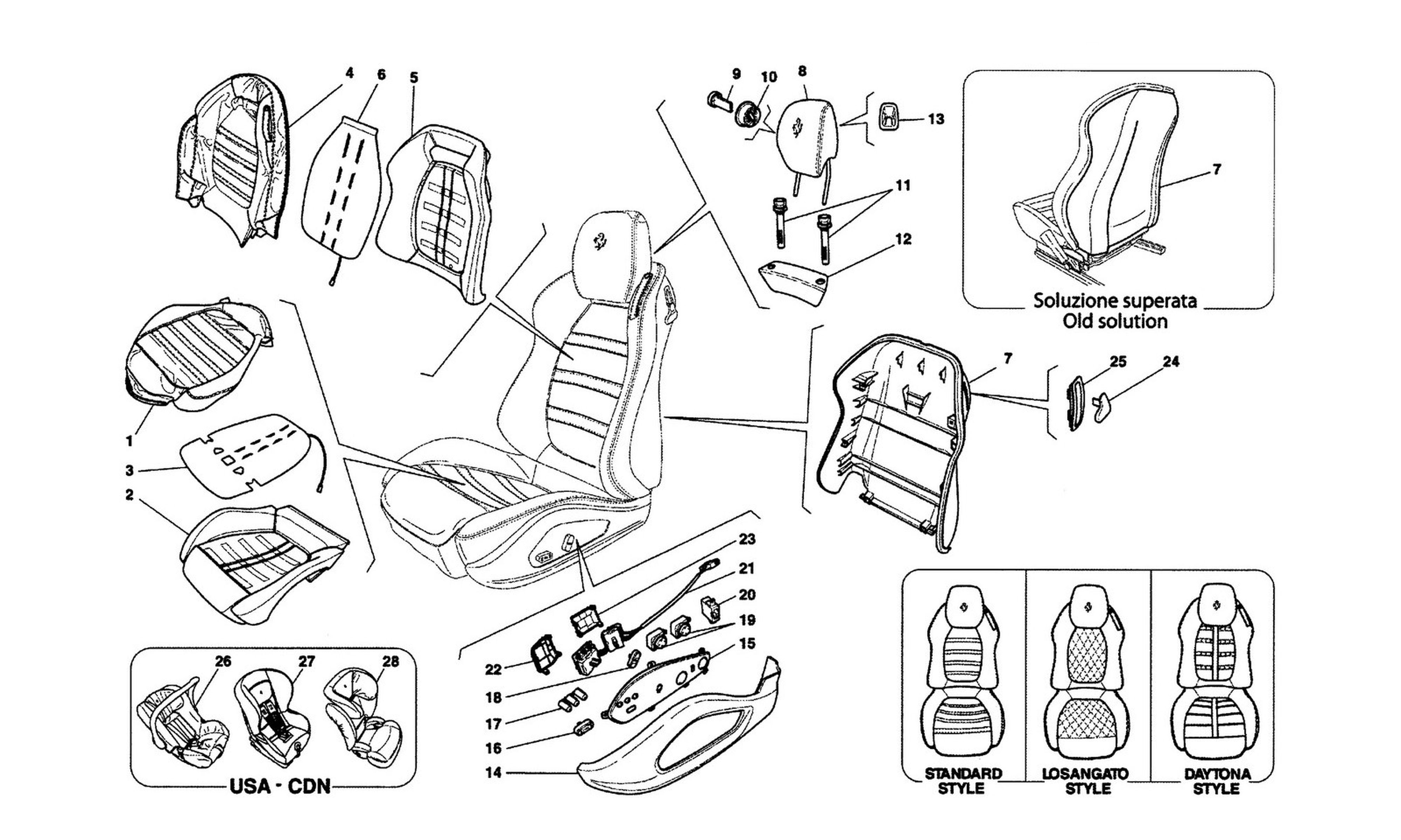 Schematic: Front Seat - Coverings And Accessories
