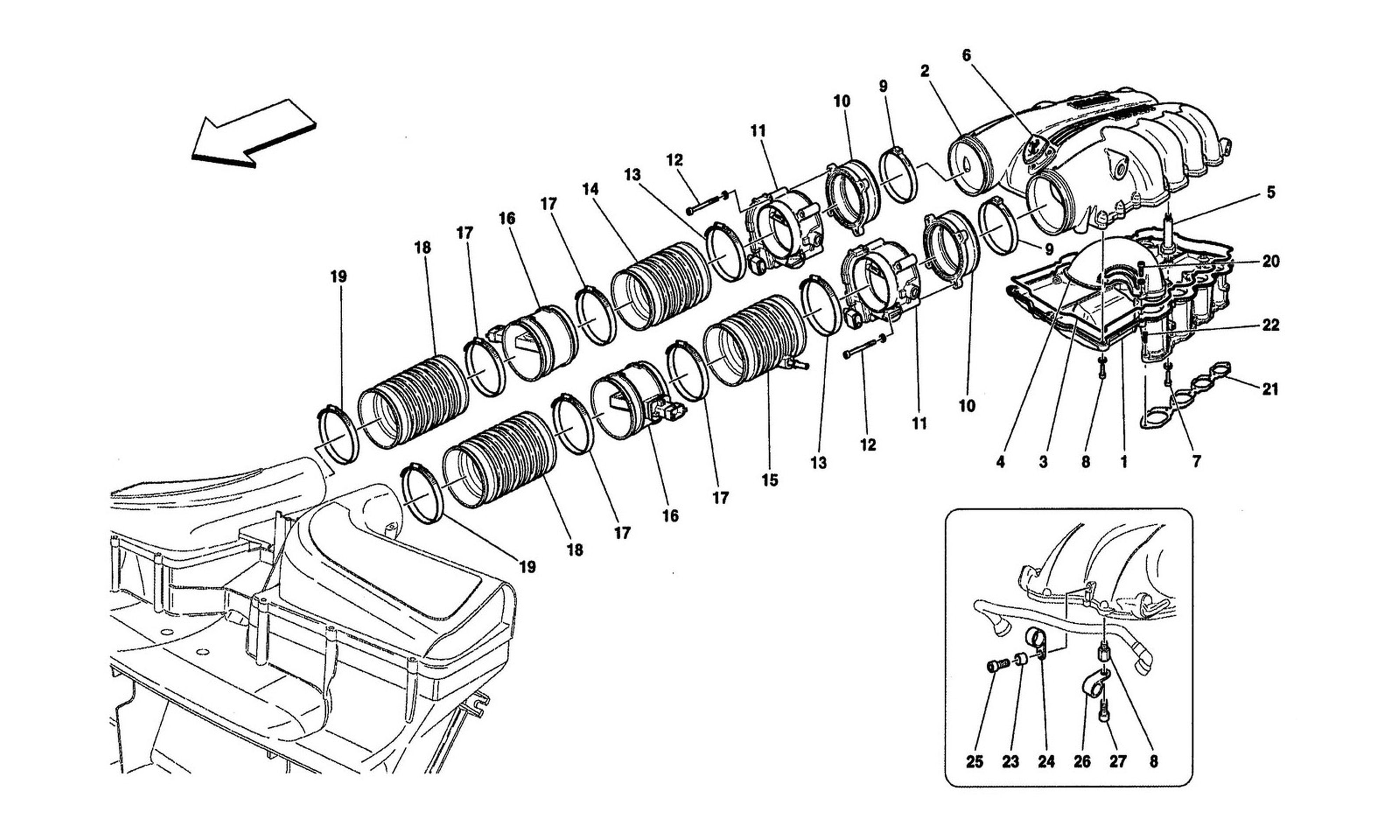 Schematic: Intake Manifold And Throttle Body