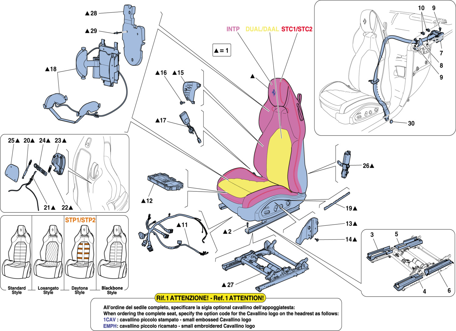 Schematic: Front Seat - Seat Belts