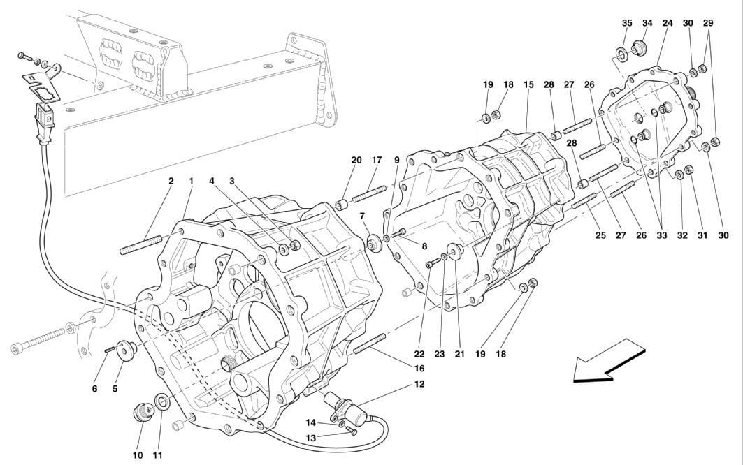 Schematic: Gearbox - Rear Part Gearboxes Housing And Cover