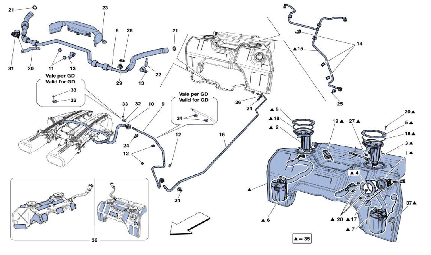 Schematic: Fuel Tank, Fuel System Pumps And Pipes