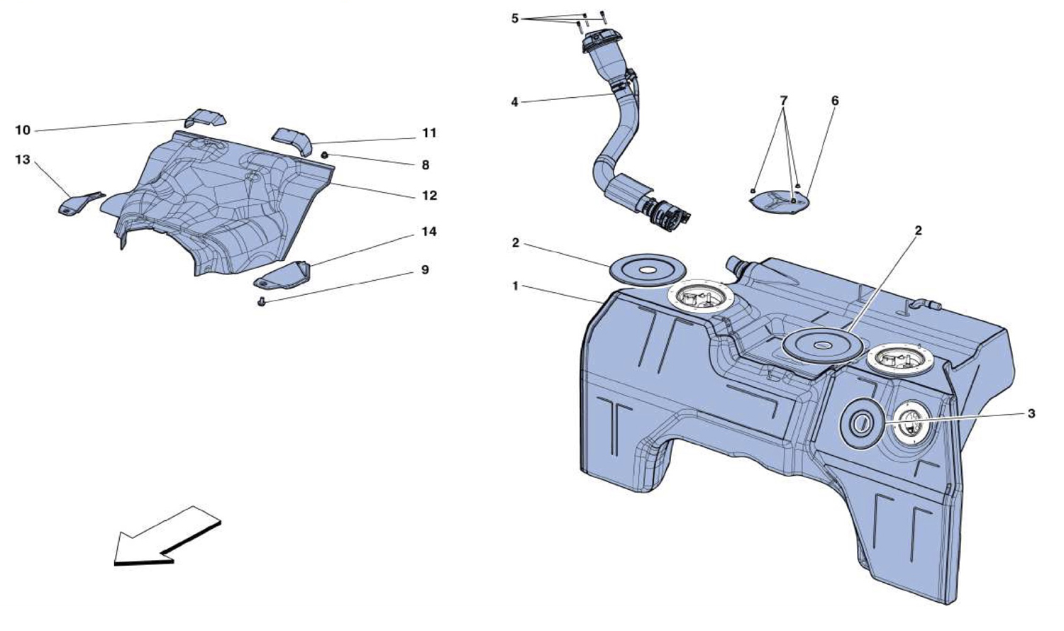 Schematic: Fuel Tank And Filler Neck