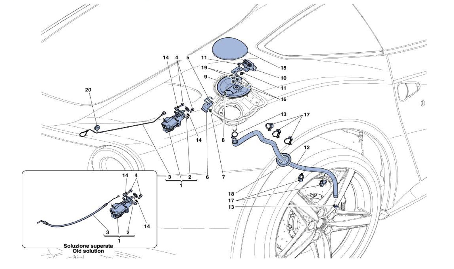Schematic: Fuel Filler Flap And Controls