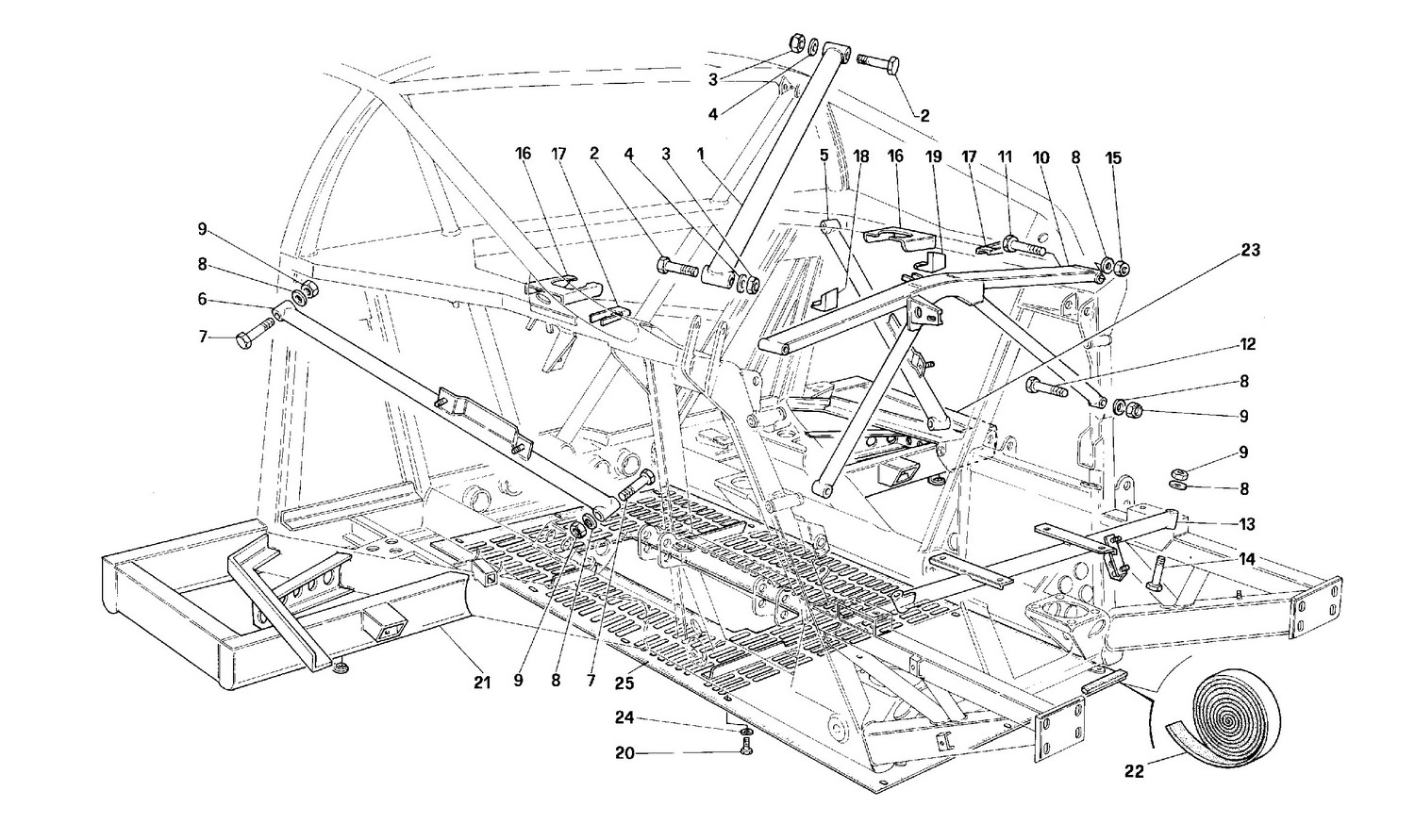 Schematic: Frame - Rear Part -Valid For Cars With Catalyst-