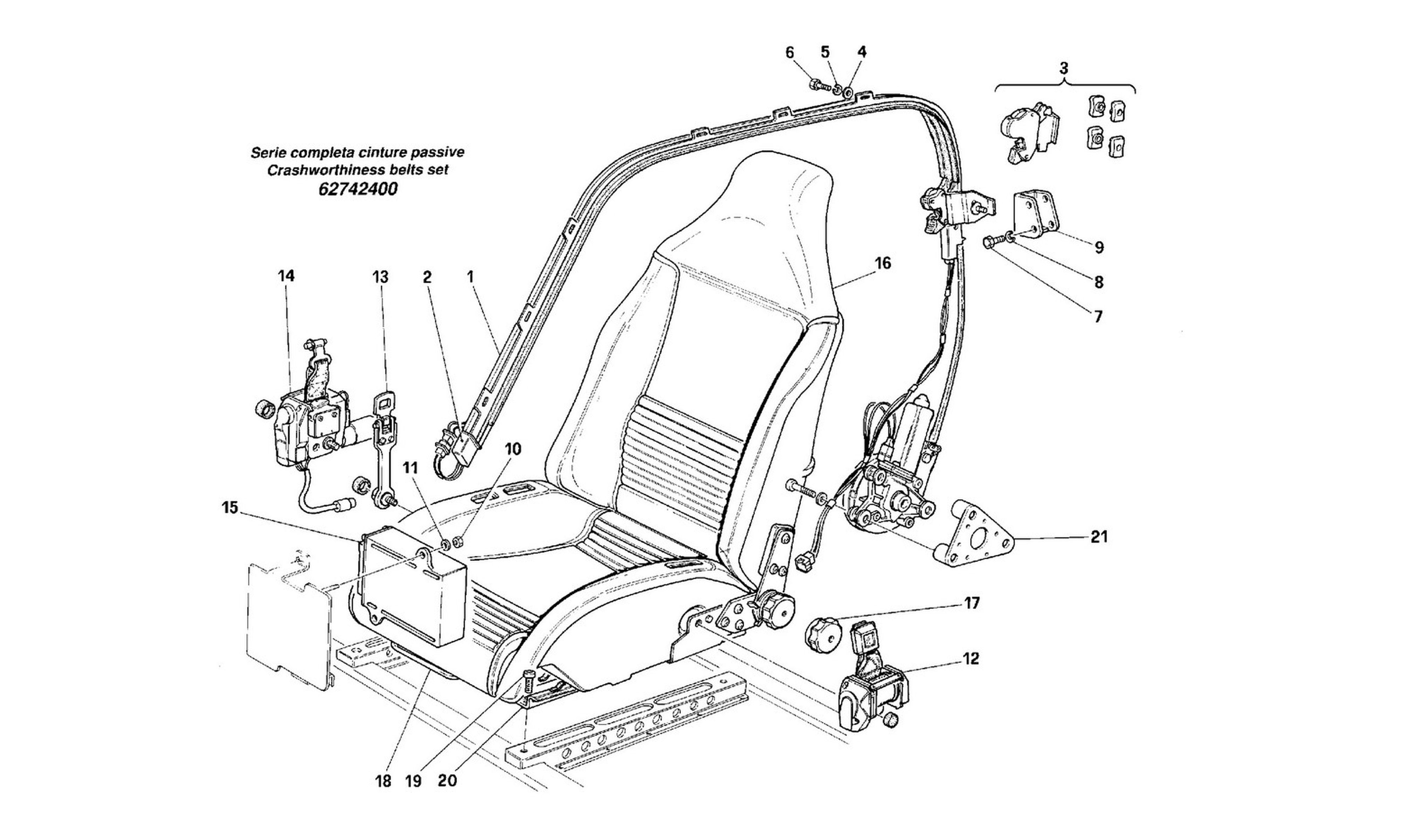 Schematic: Seats - Passive Safety Belts -Valid For Usa-