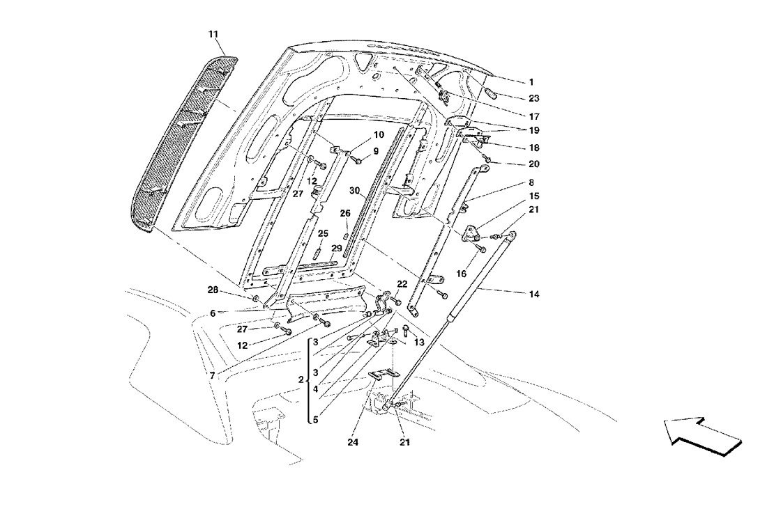 Schematic: Engine Bonnet