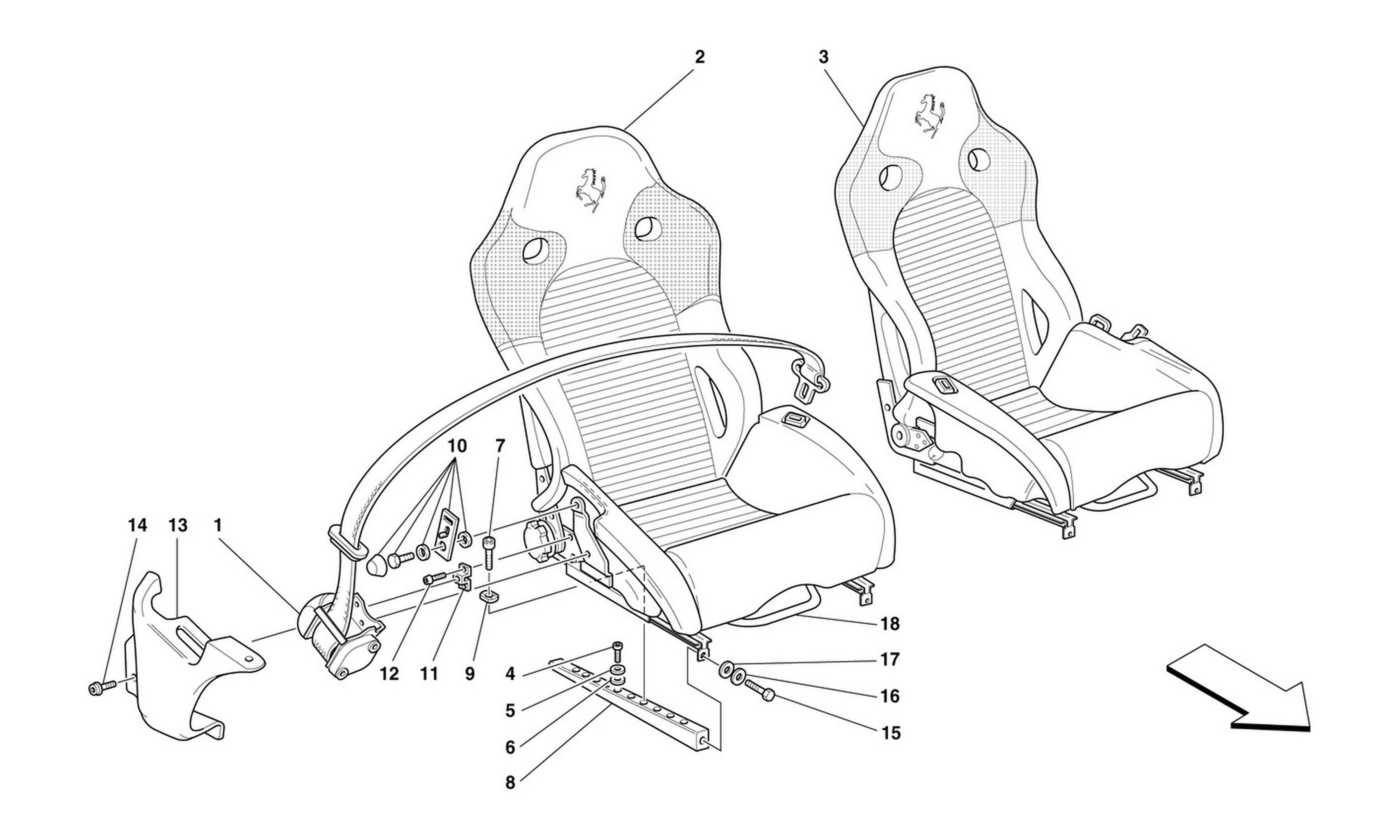 Schematic: Seats And Safety Belts -Valid For Usa-