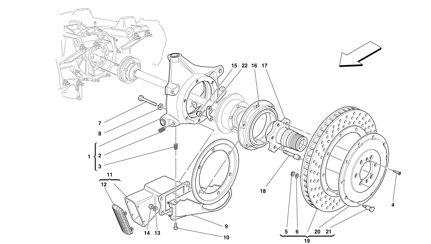 Schematic: Rear Brake Disc And Hub Holder