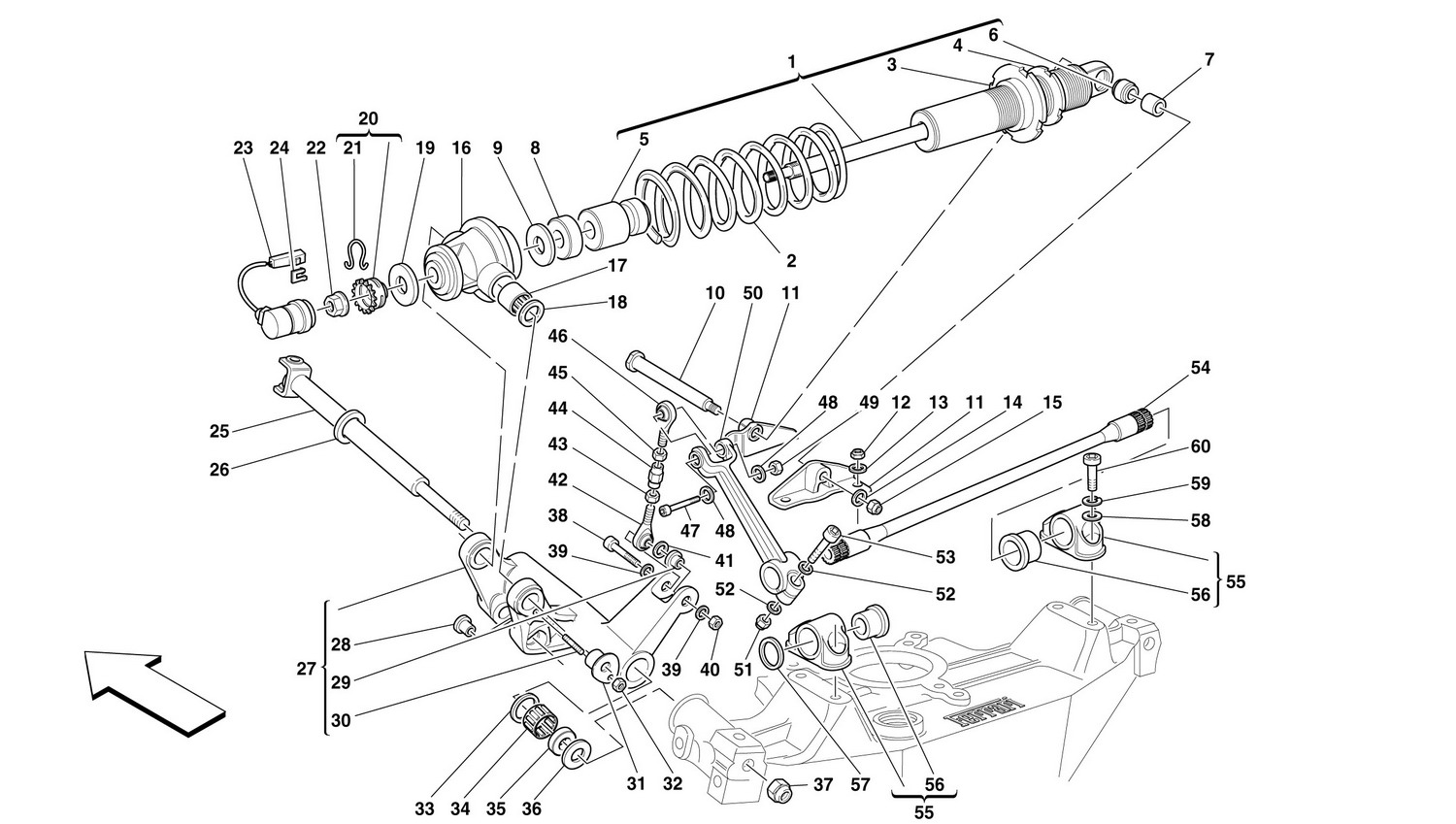 Schematic: Rear Suspension - Shock Absorber And Stabilizer Bar